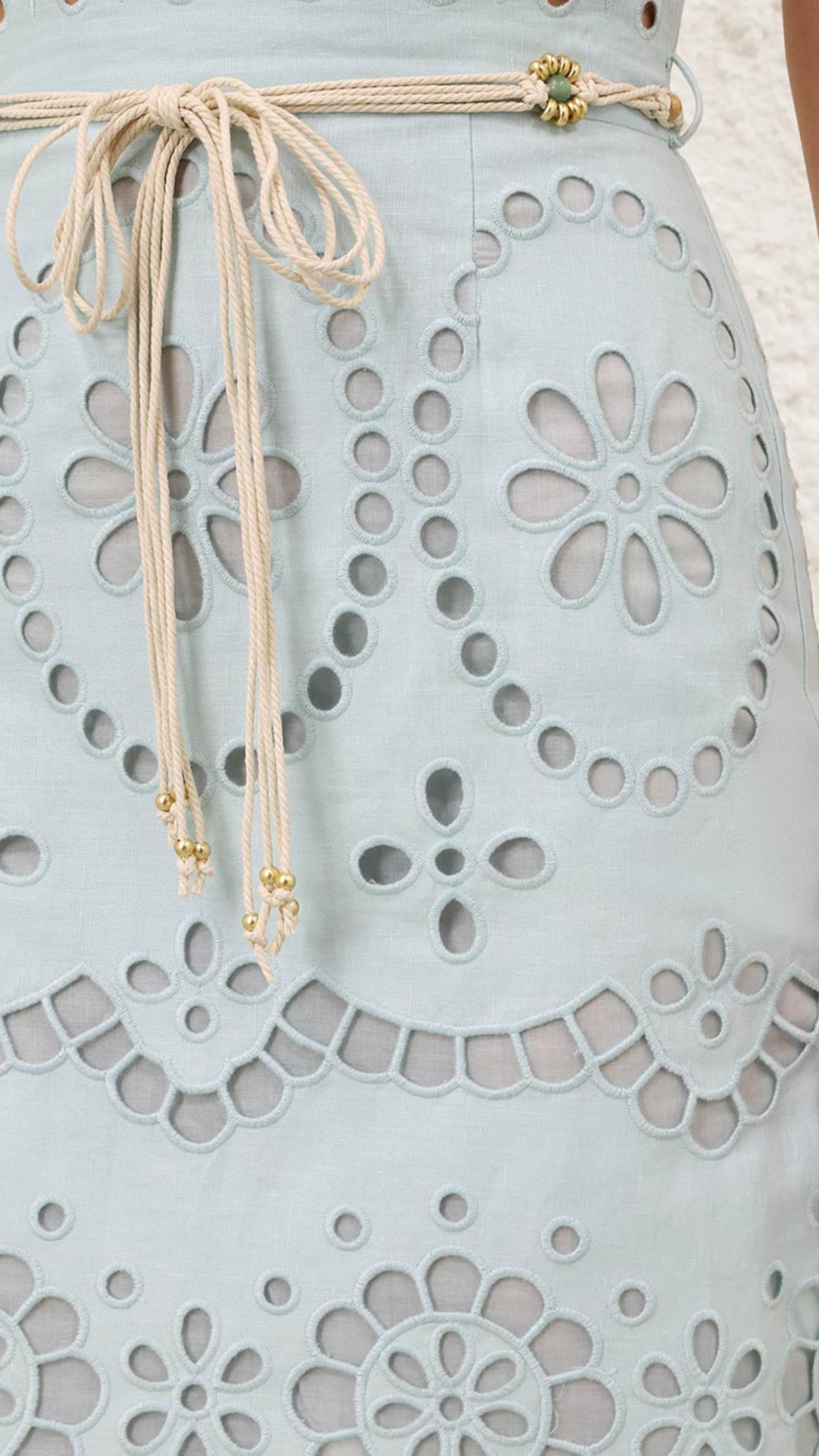 Zimmermann Awaken Embroidered Skirt in Mint