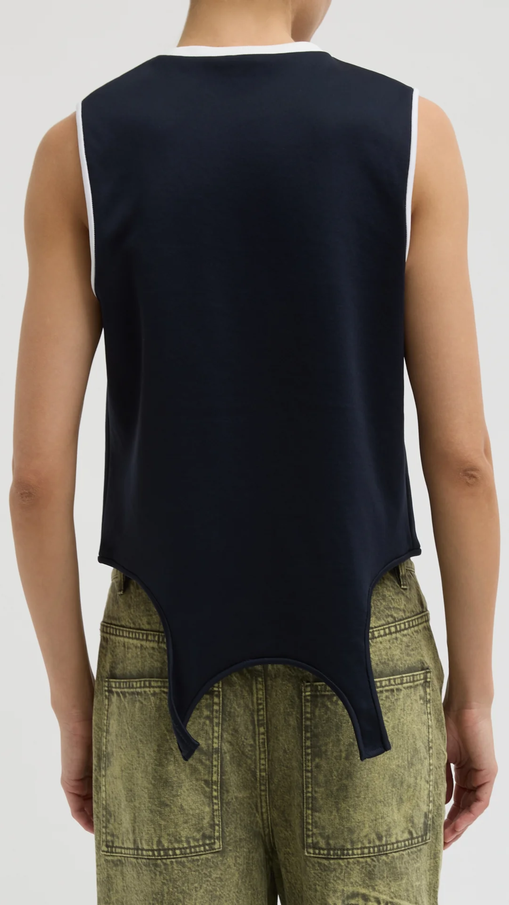 Tibi Active Knit Flip Tank in Navy