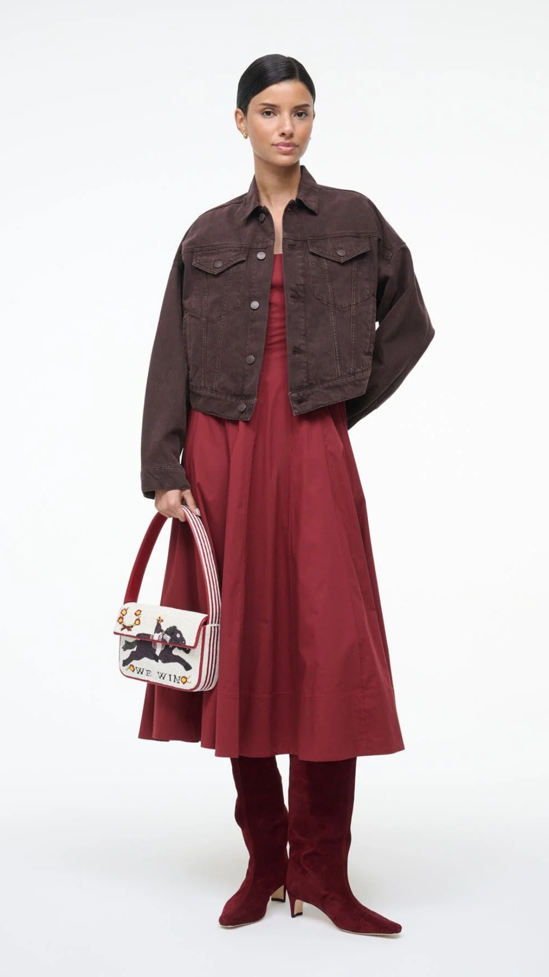 Staud Wells Dress in Sangria