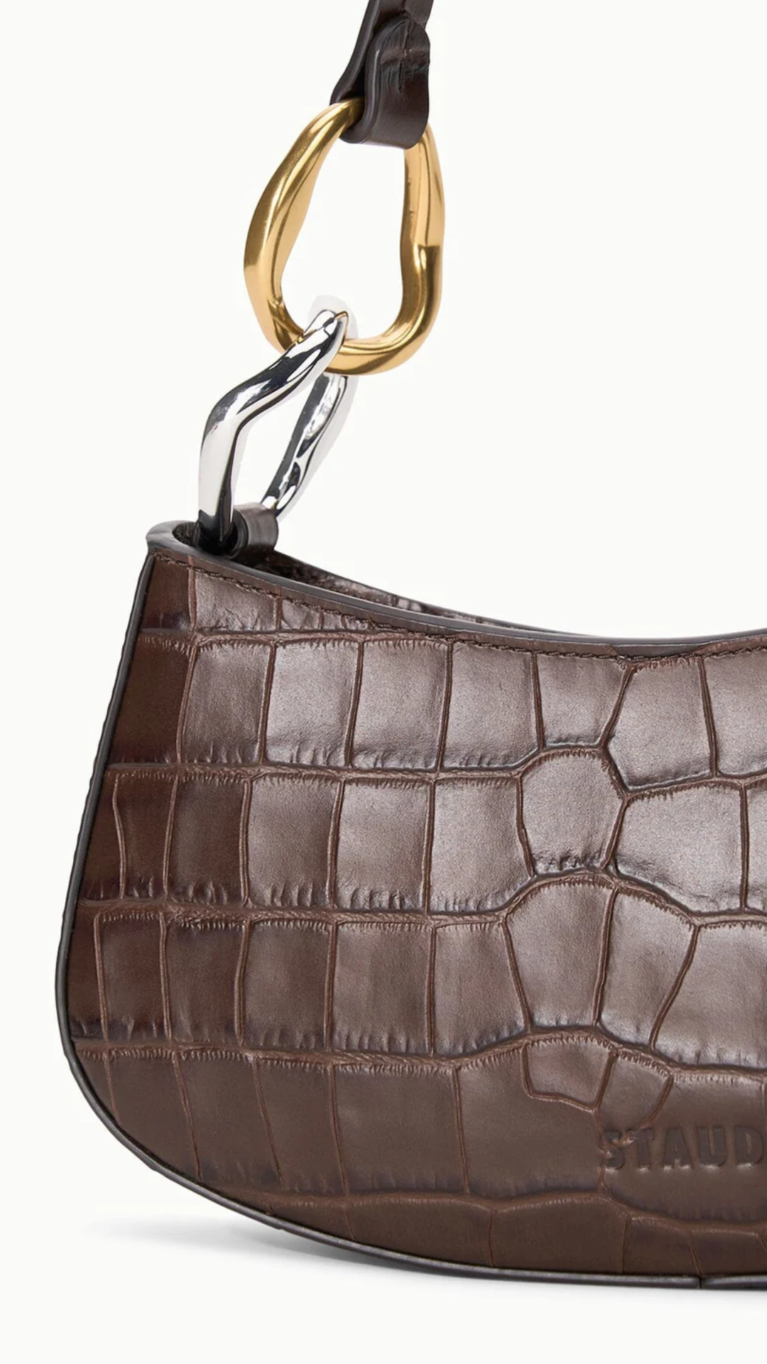 Staud Ollie Bag in Espresso Croc