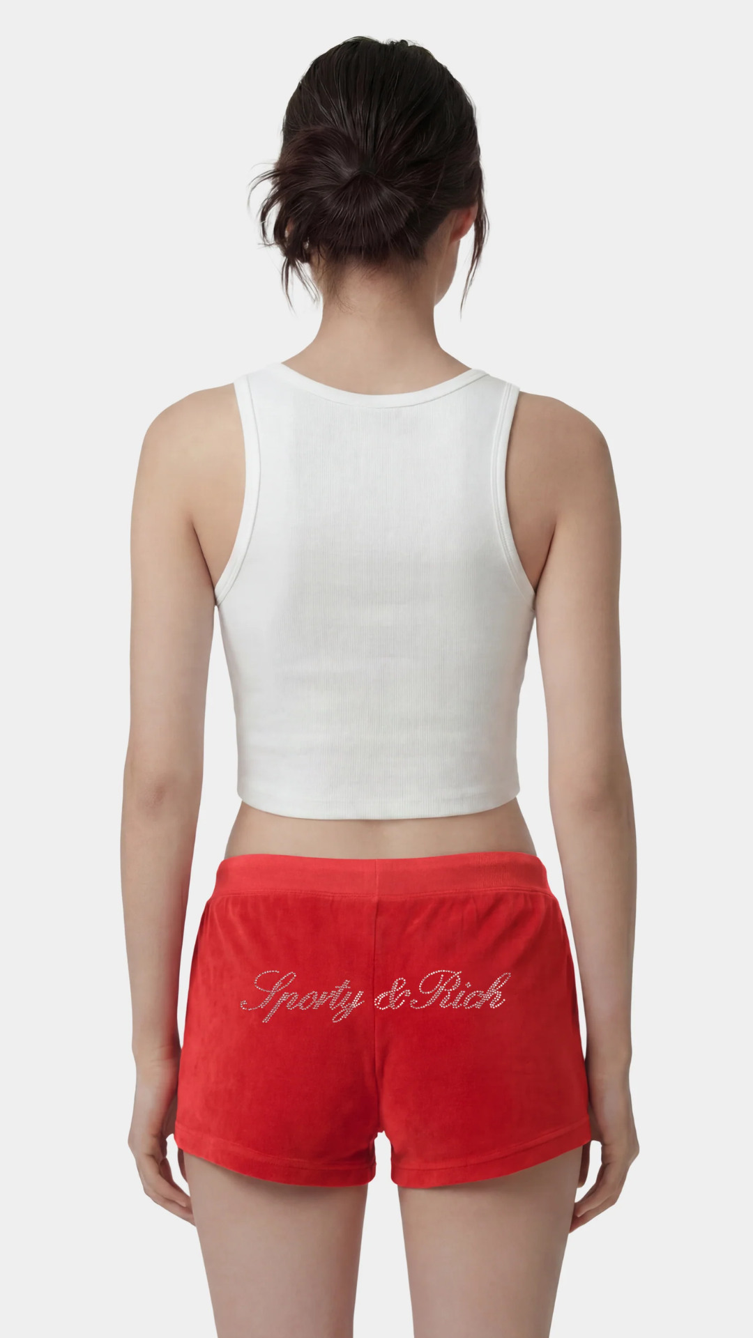 Sporty & Rich Britney Ribbed Baby Tank in White/Red