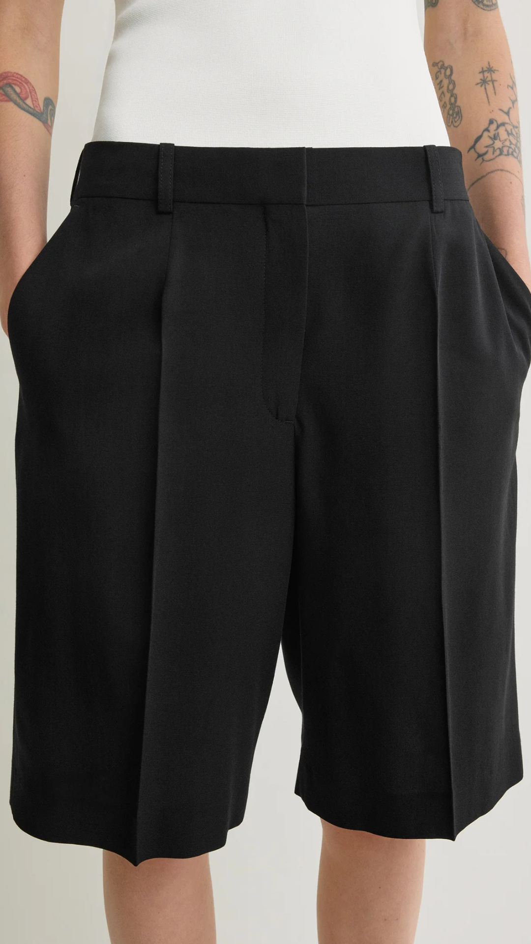 Toteme Wide Fluid Shorts in Black