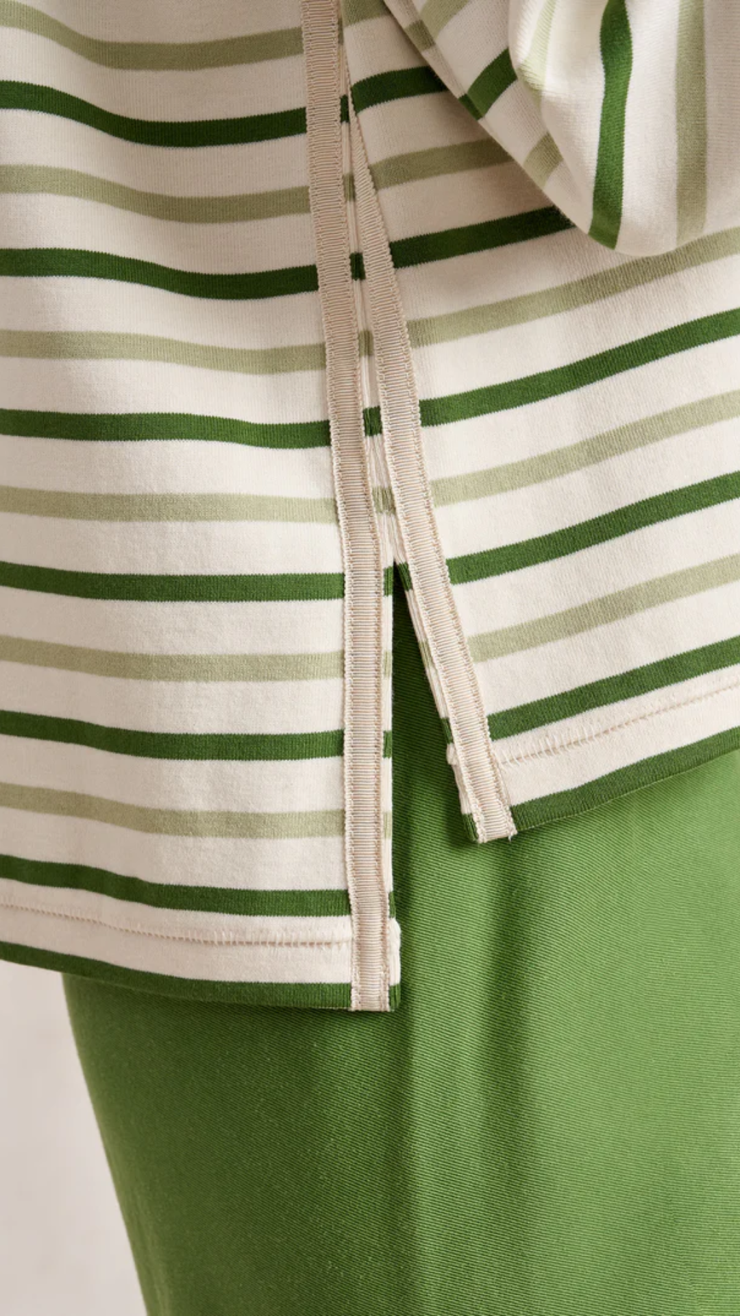 La Ligne Long Sleeve Breton Tee in Ecru