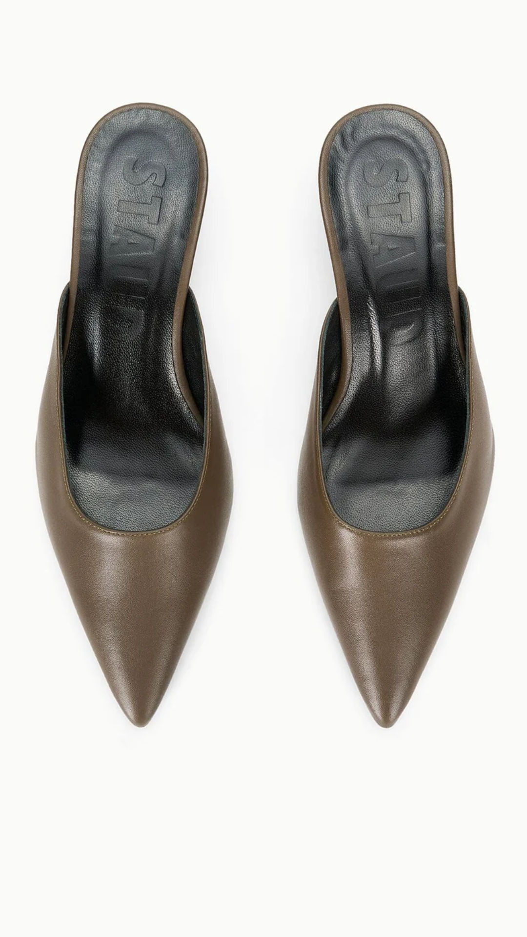 Staud Sebastian Kitten Heel Mule in Truffle