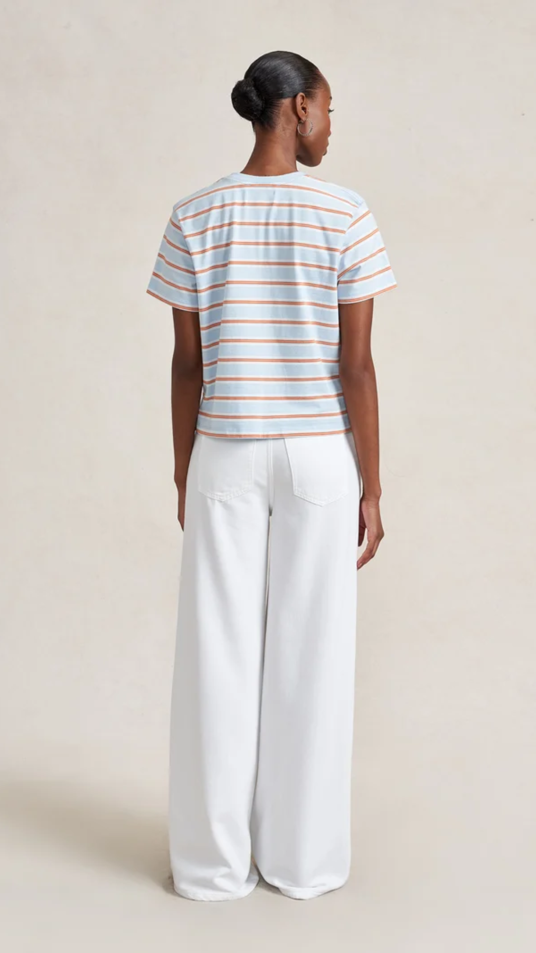La Ligne Striped Mol Tee in Sky Blue Multi