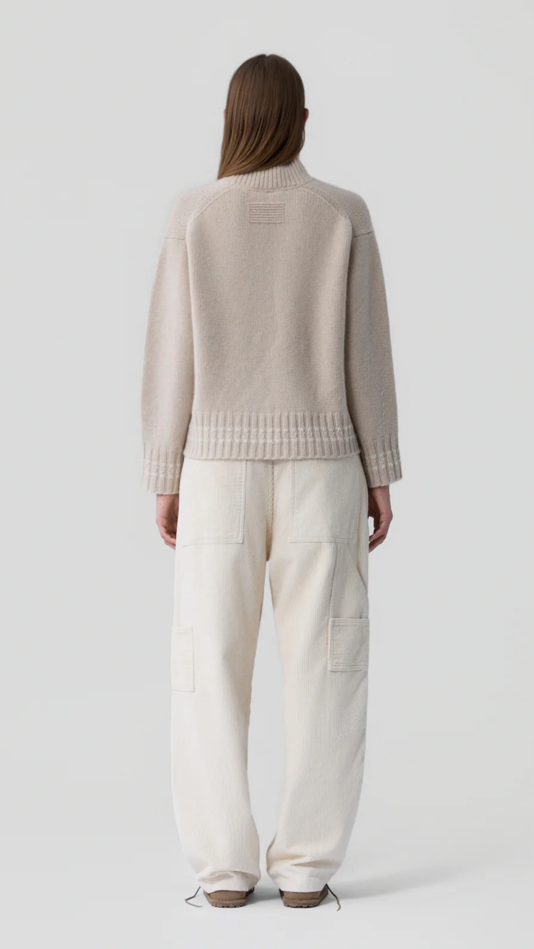 Guest in Residence Tipped Cozy Turtleneck Sweater in Sand