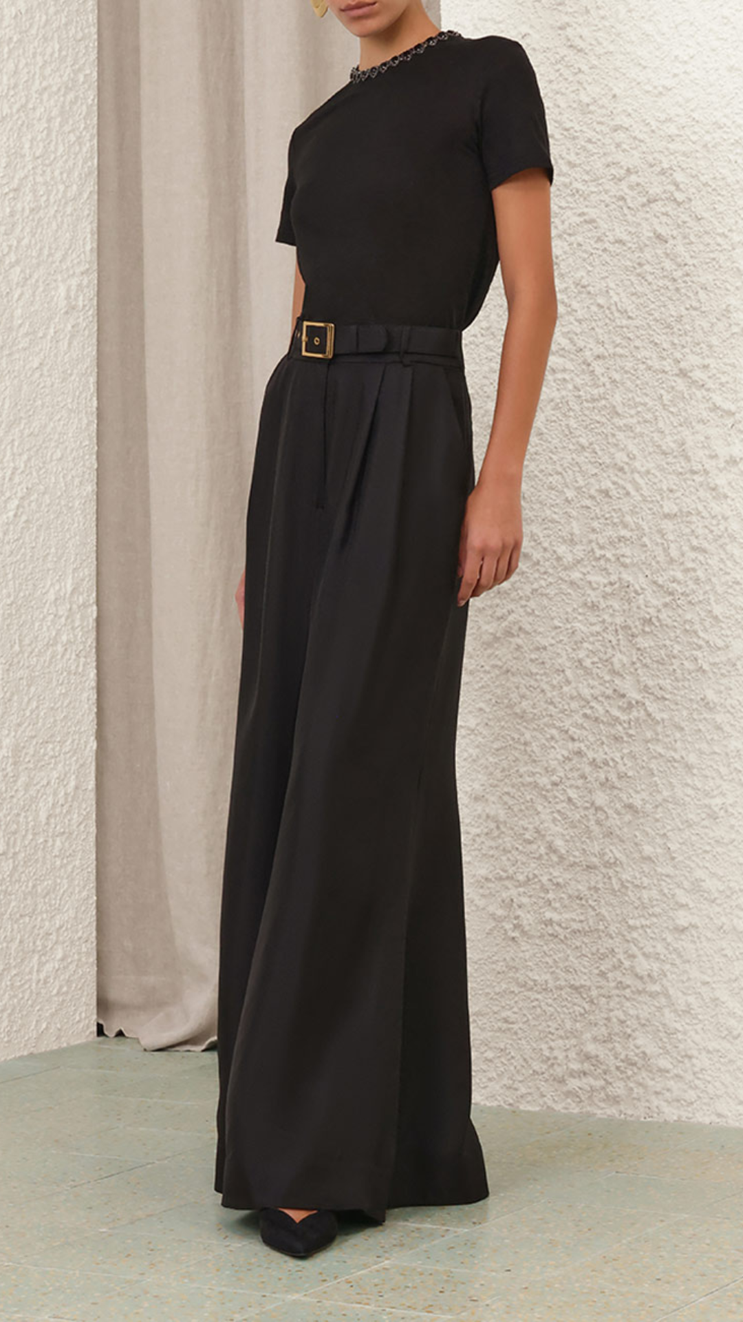 Zimmermann Embellished Tee in Black