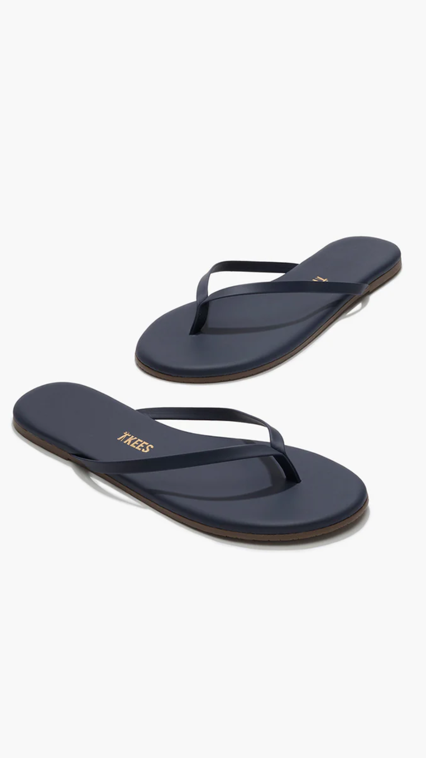 TKEES Lily Liners Leather Flip Flops in Twilight