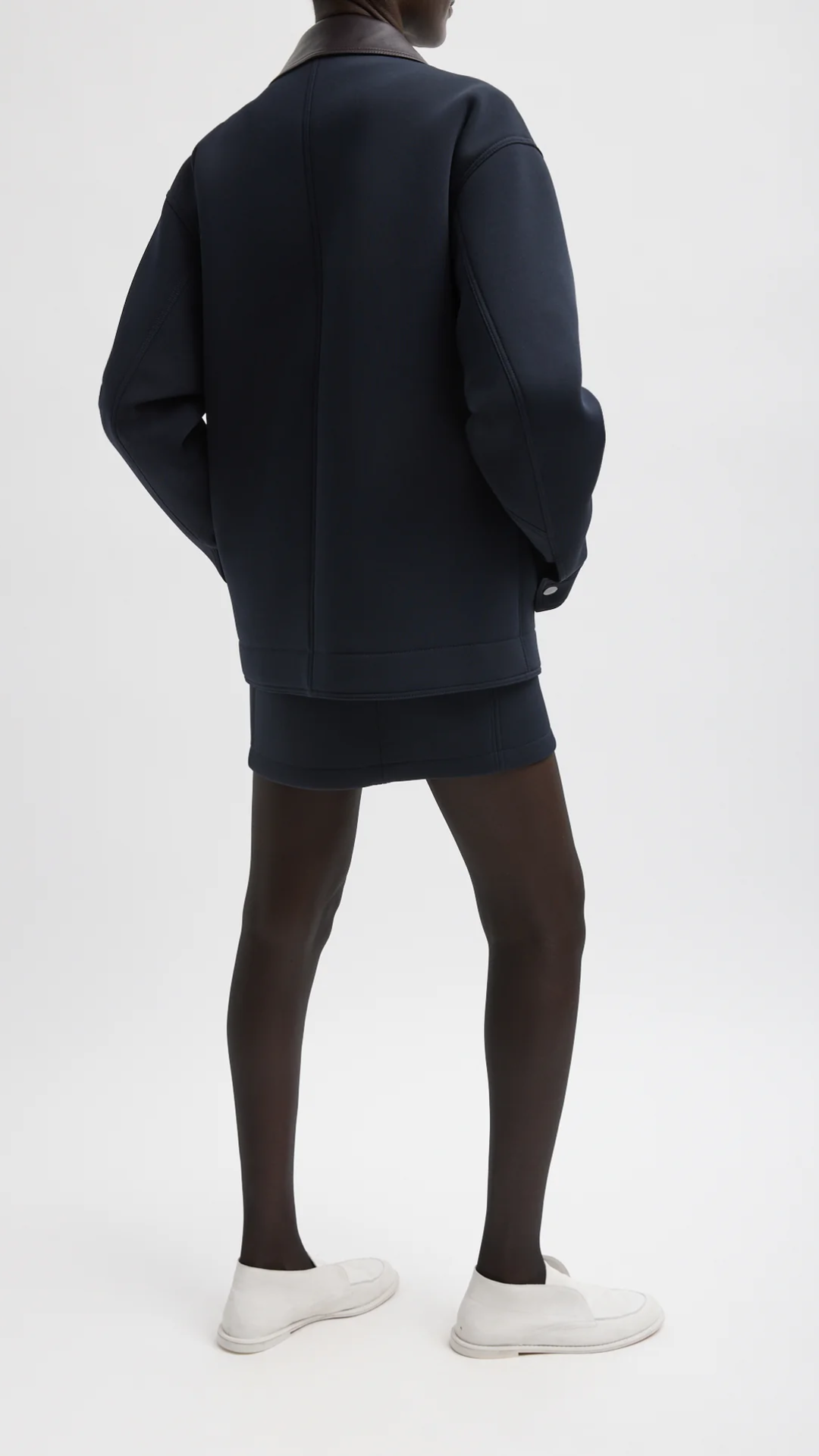 Tibi Bonded Twill Workmen's Jacket in Navy