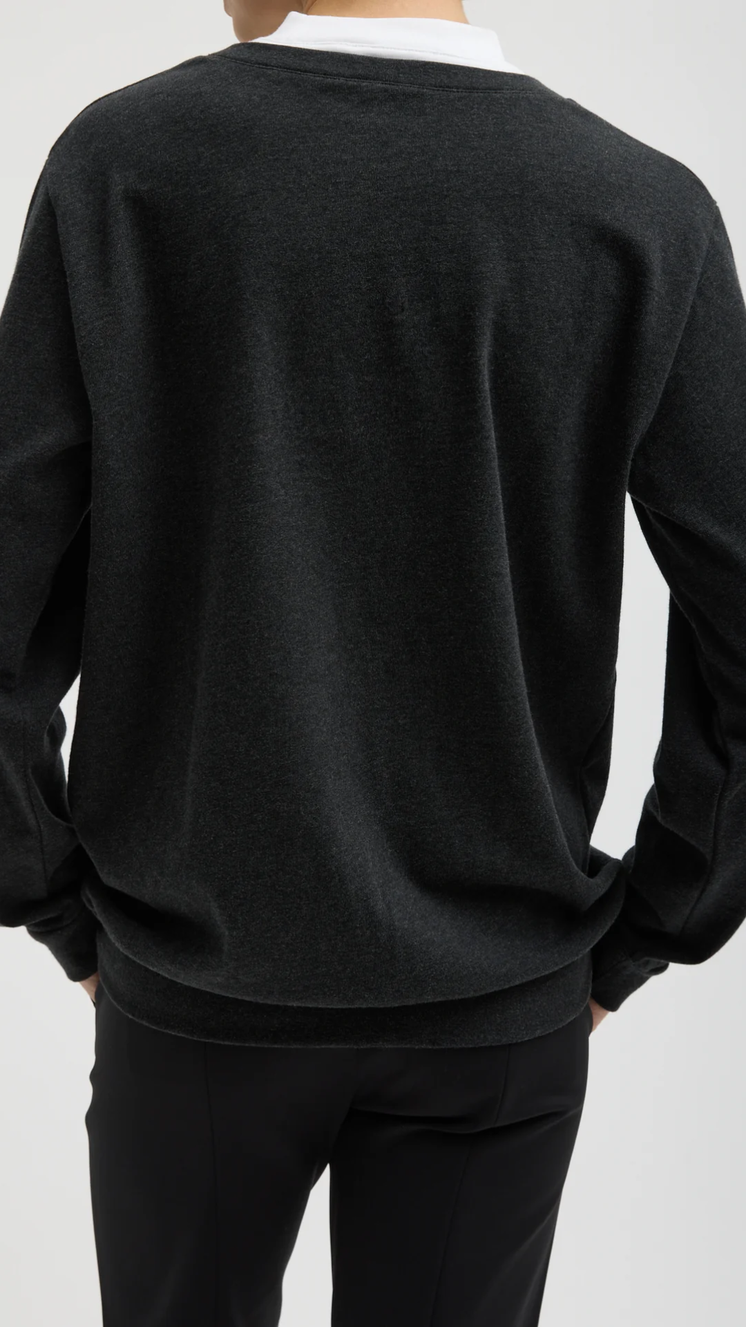 Tibi Perfect T-Shirt Trompe L'oeil Top in Grey Multi