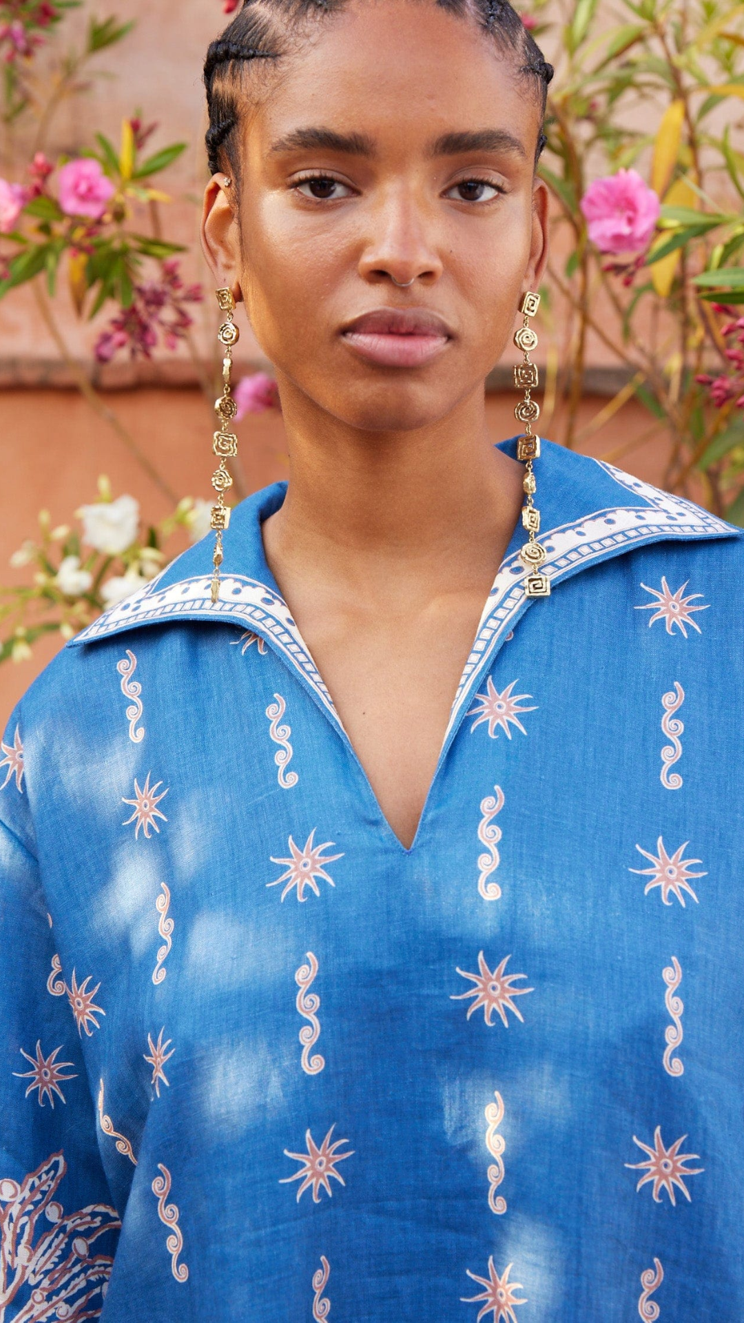 Alemais Acacia Long Sleeve Mini Dress in Blue