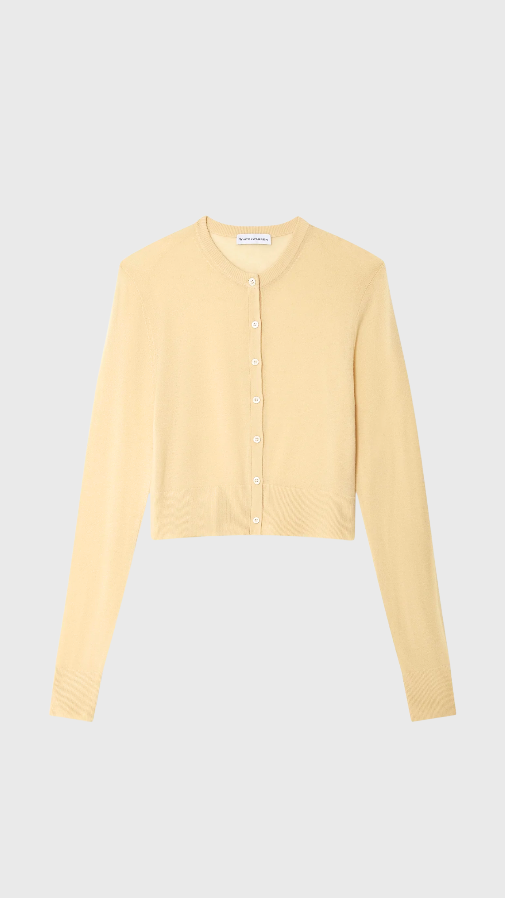 White + Warren Superfine Cashmere Cardigan in Buttercream