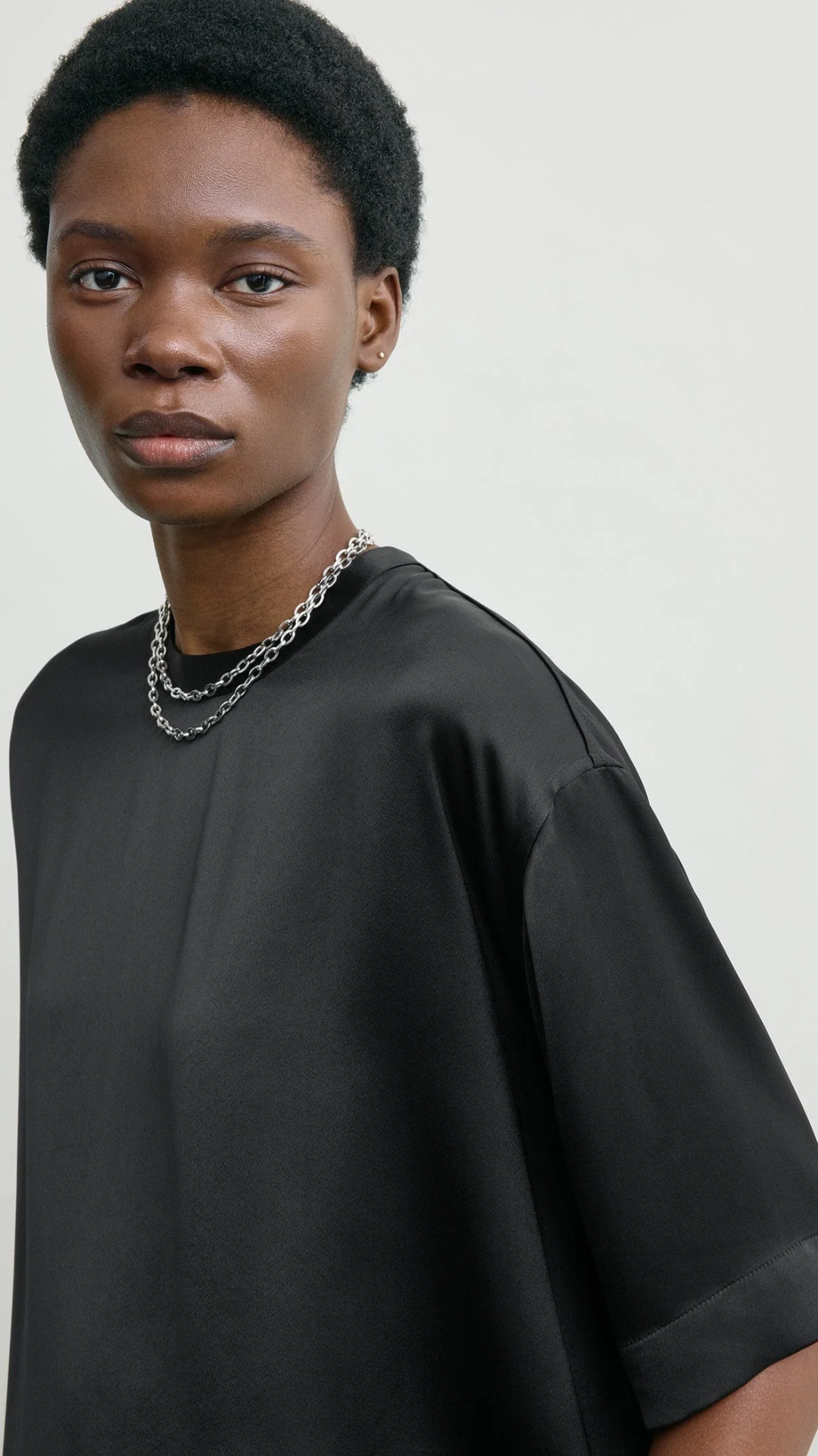 Toteme Satin Tee in Black