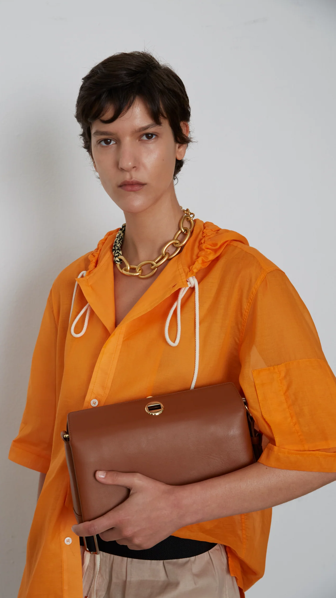 Plan C Baguette Shoulder Bag in Brown