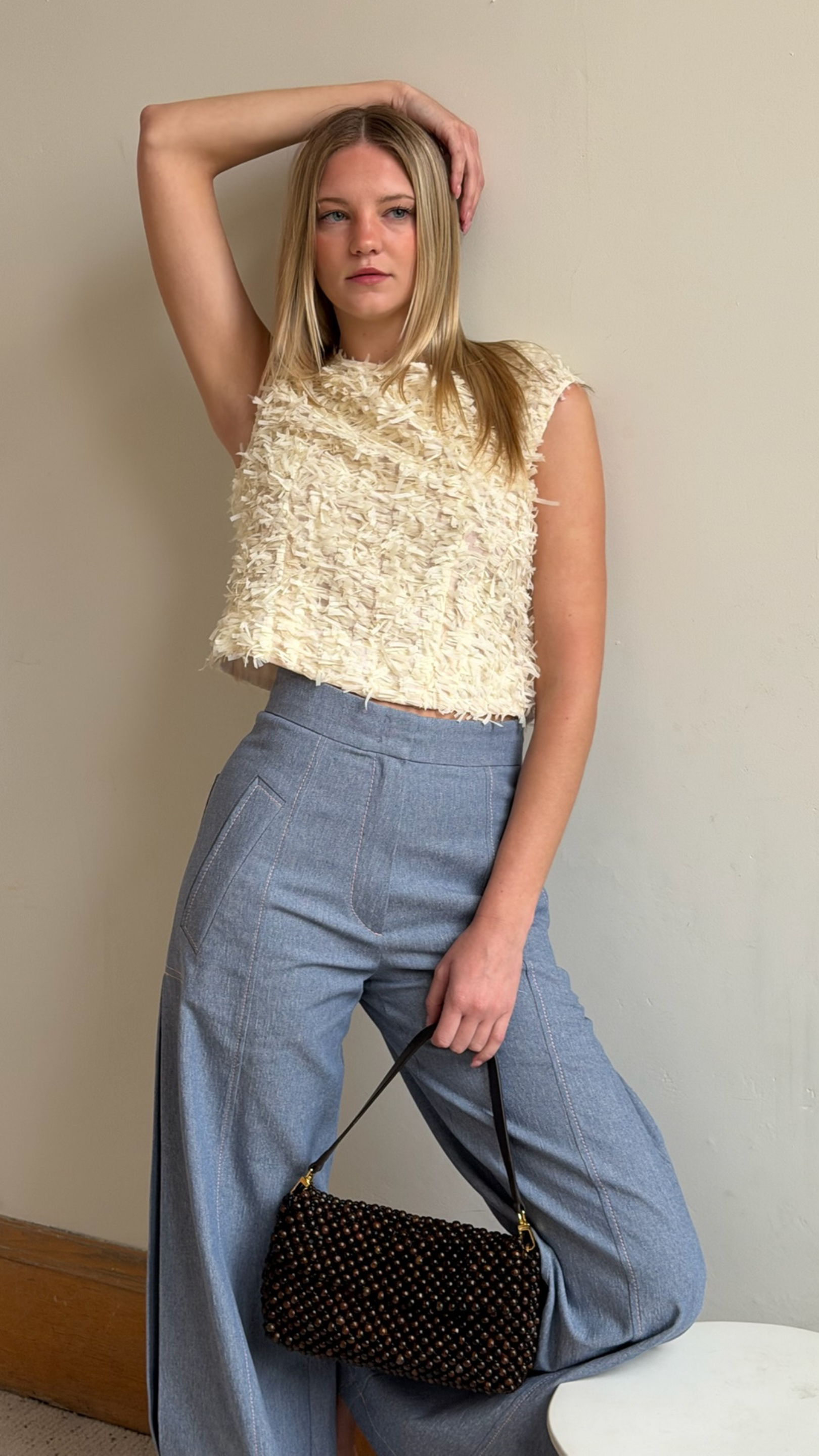 Odeeh Side Slit Pant in Foggy Blue
