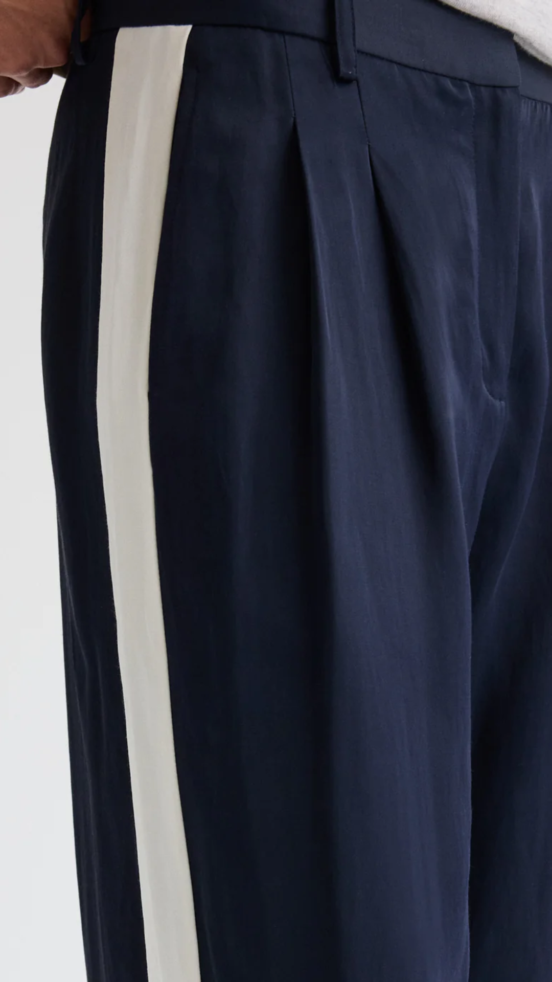 TWP Sulli Pant With Tux in Midnight/Bone