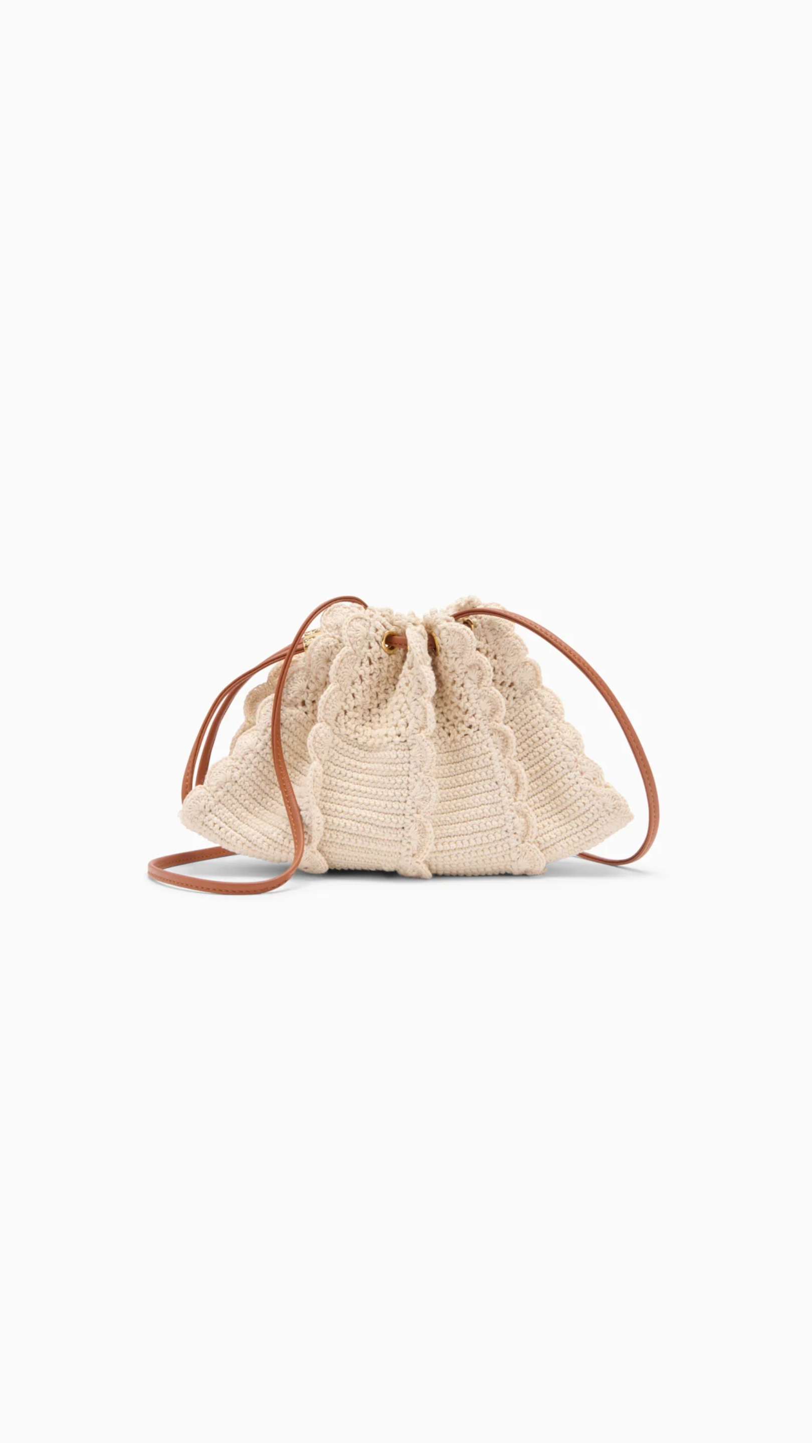 Ulla Johnson Adria Small Crochet Crossbody in Cowrie
