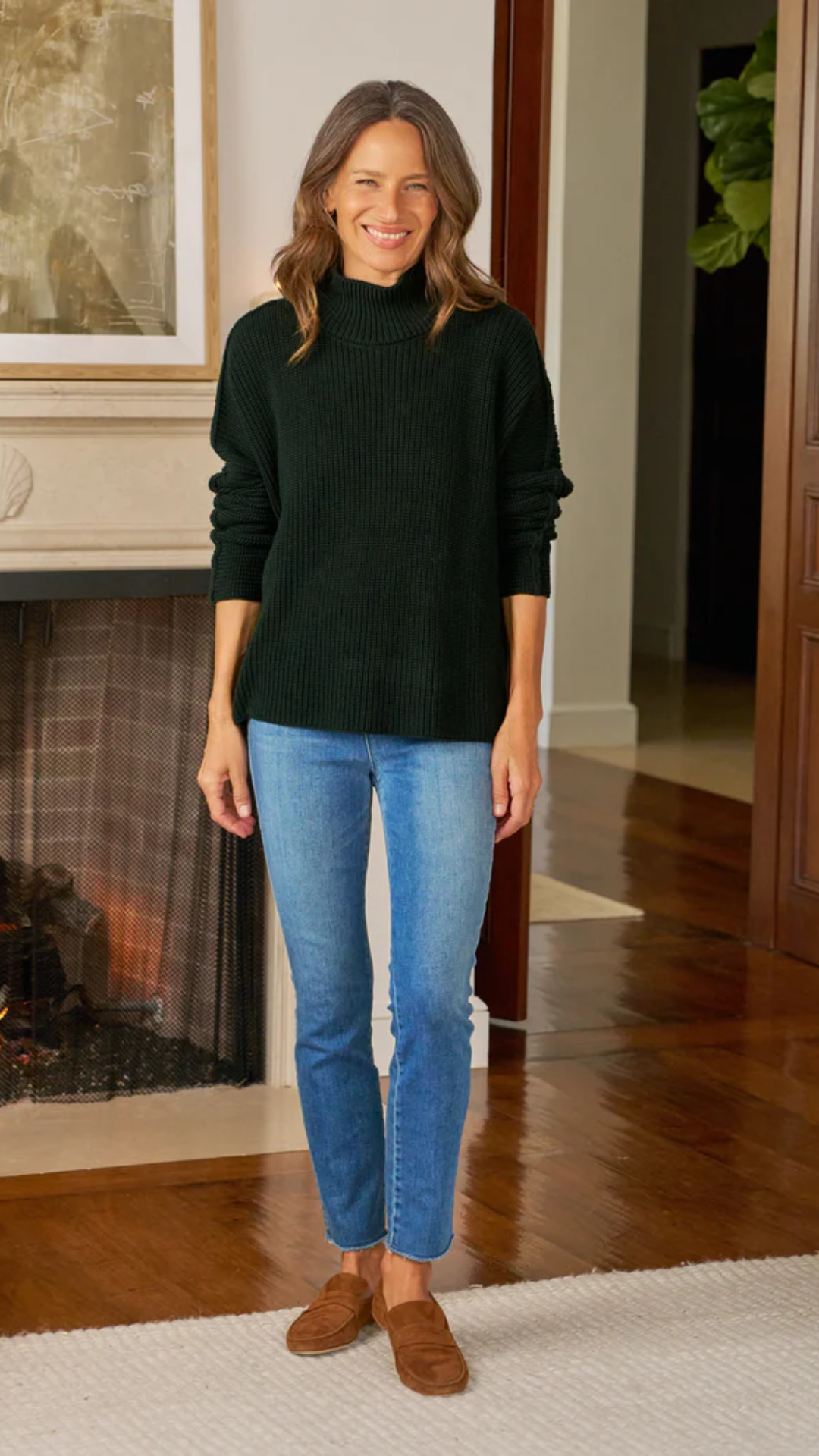 Frank and Eileen Montecito Turtleneck Sweater in British Racing Green