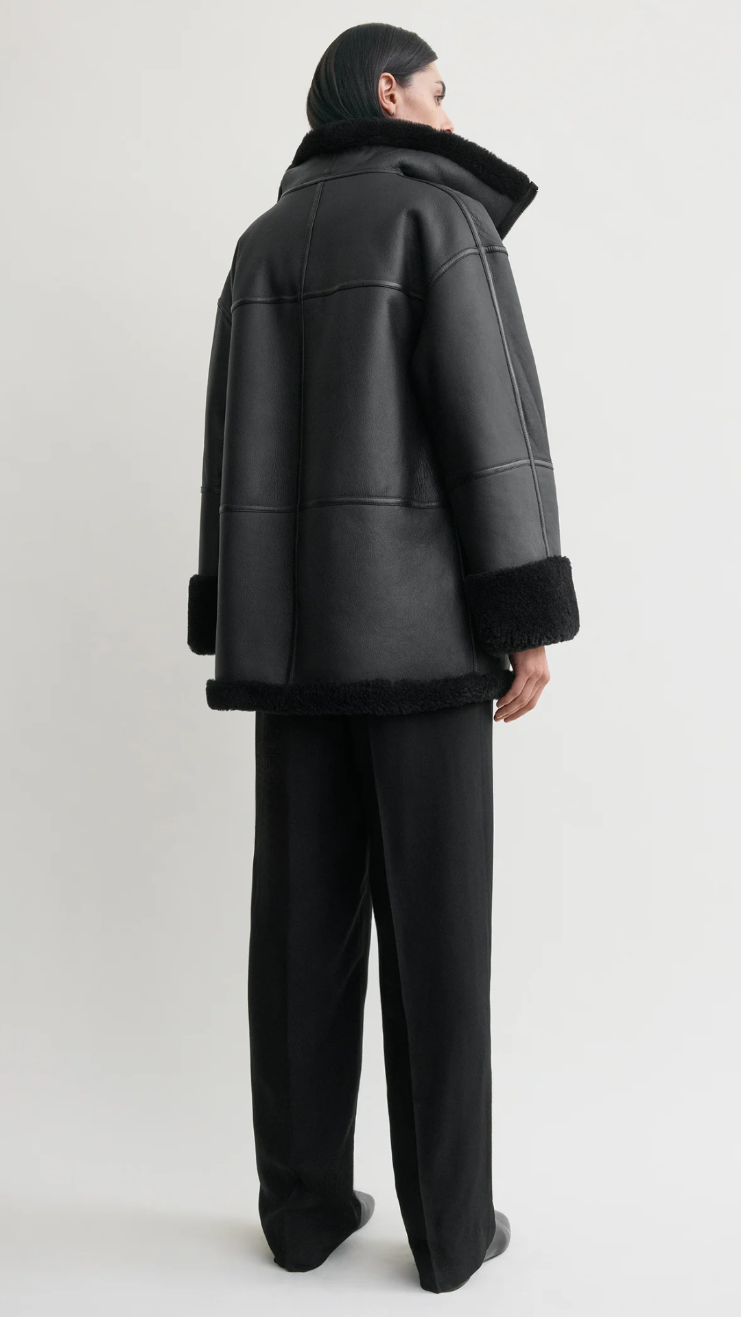 Toteme Signature Shearling Jacket in Black