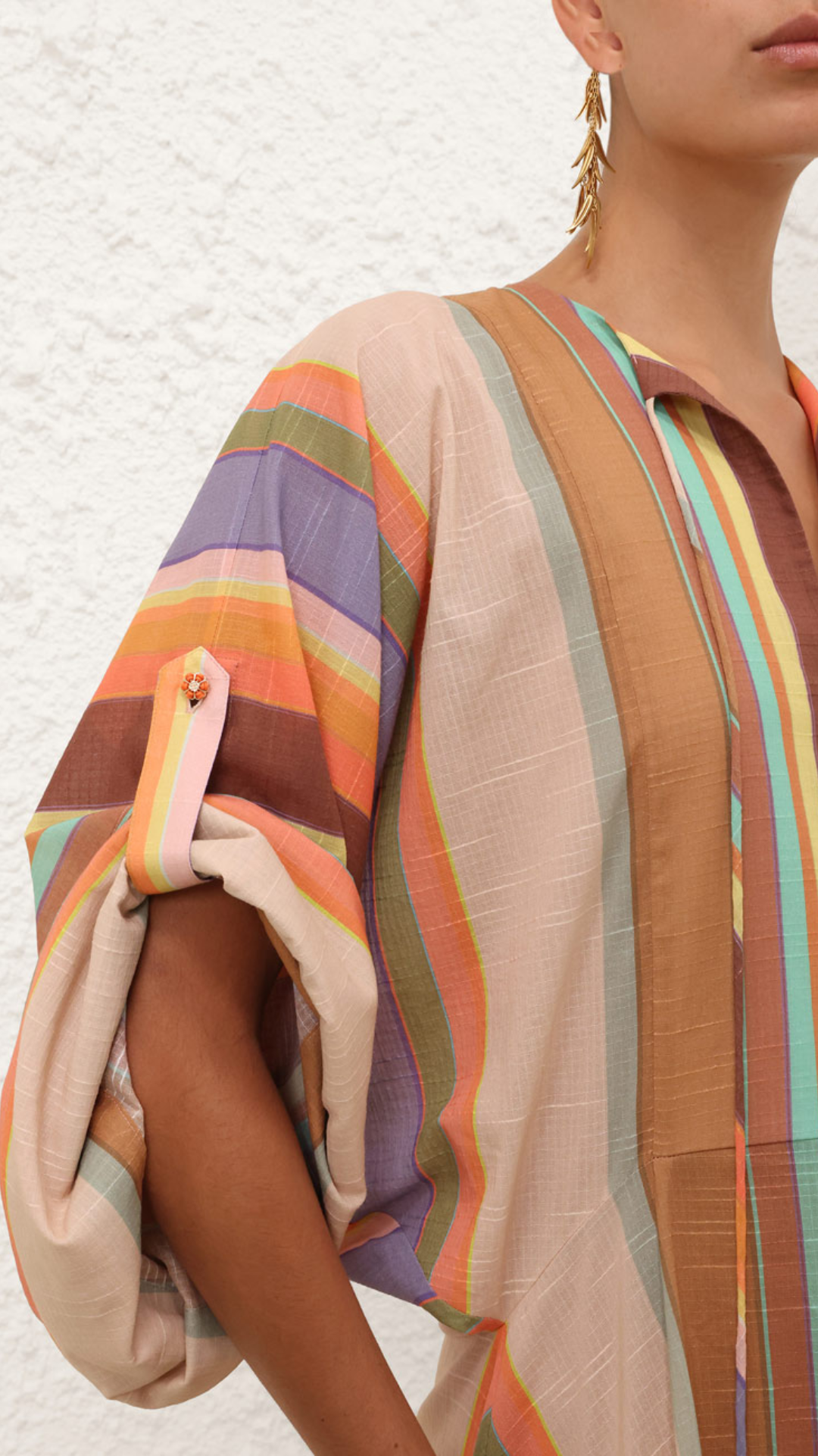 Zimmermann Solstice Tunic Midi Dress in Multi Stripe