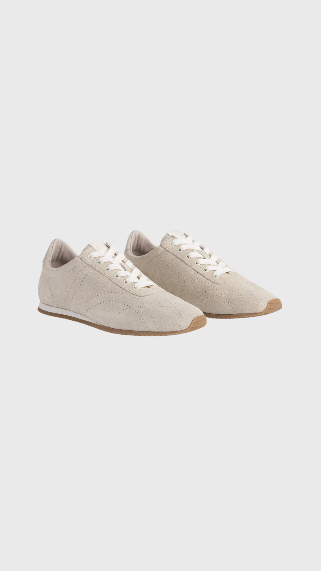 Toteme Flex Suede Sneakers in Stone