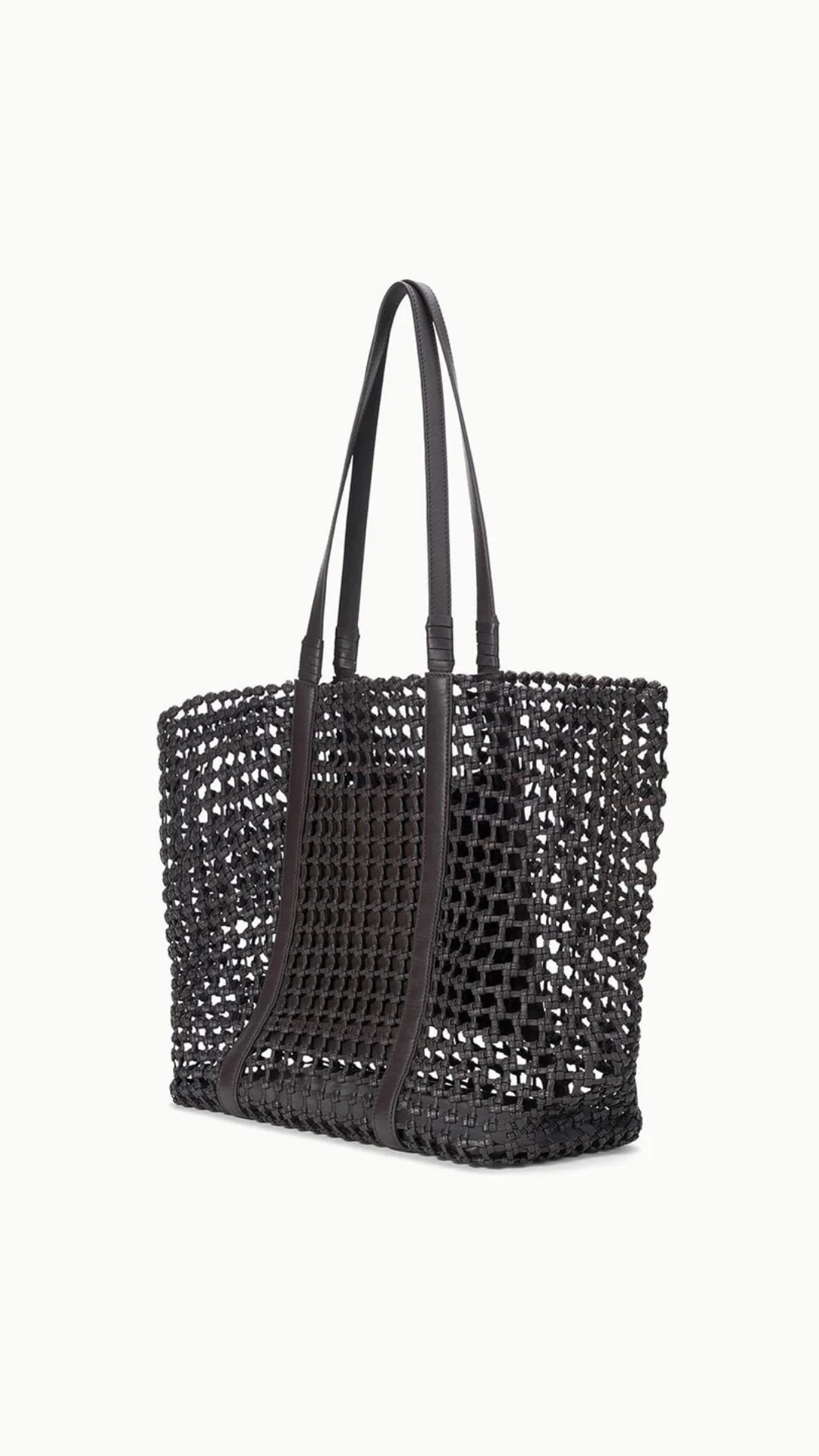 Staud Getaway Hand-Knotted Tote Bag in Espresso