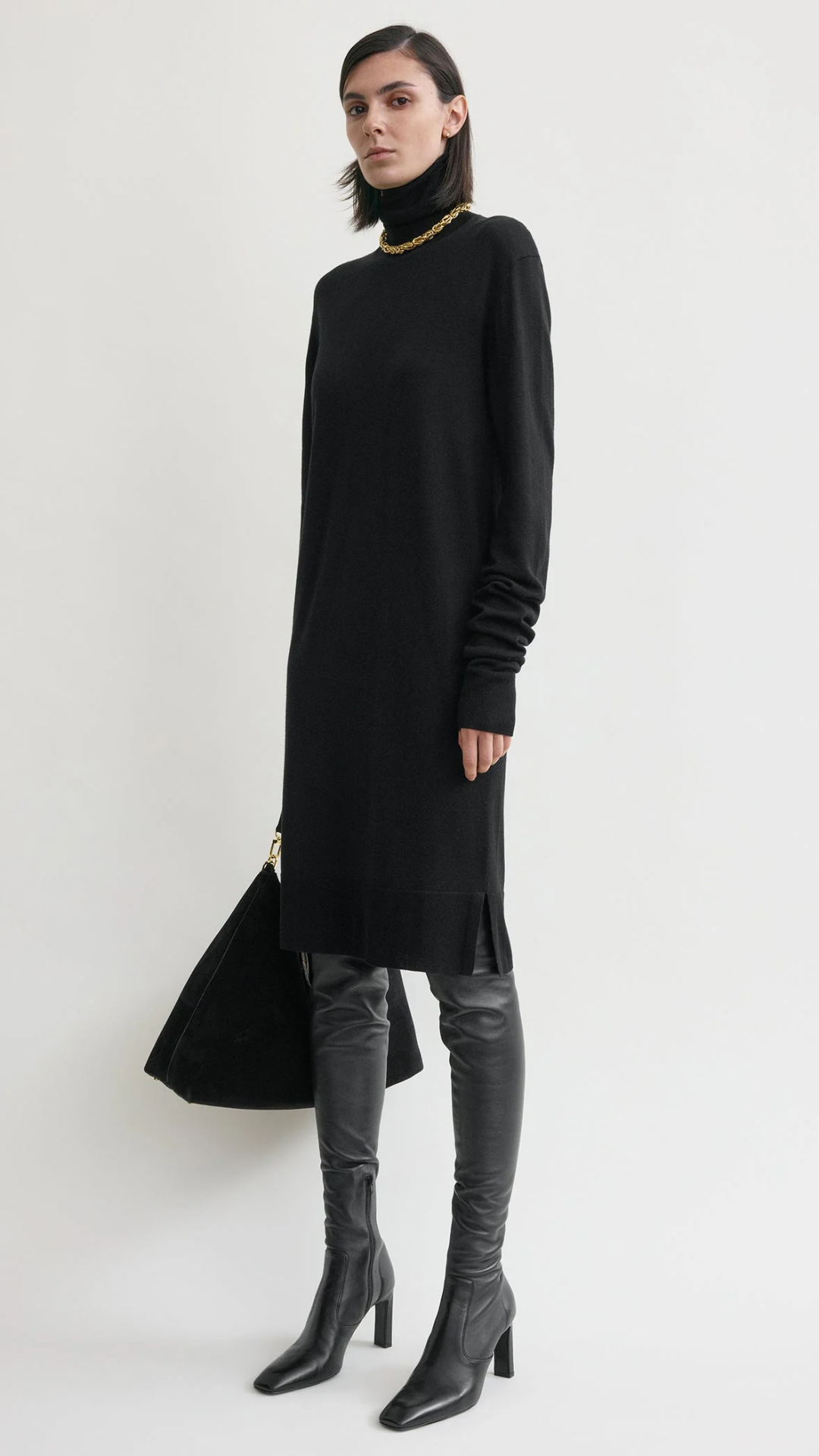 Toteme Turtleneck Dress in Black