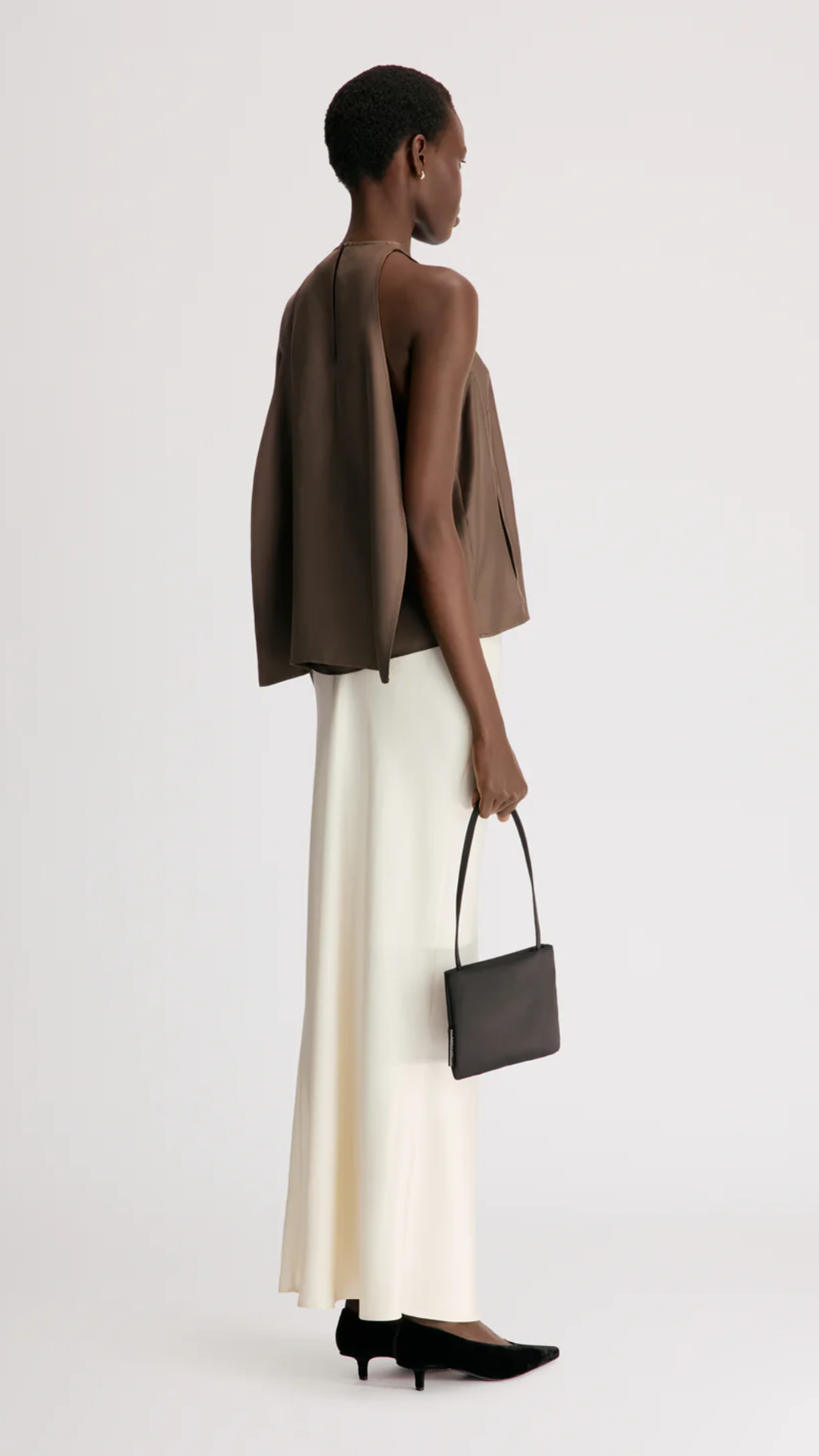 Loulou de Saison Cami Cape Top in Dark Brown
