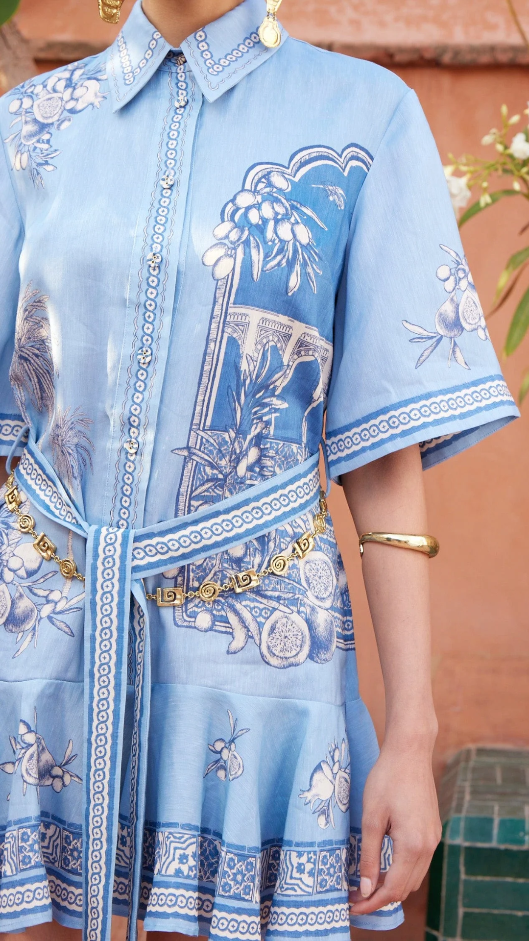 Alemais Villa Romantica Mini Dress in Blue