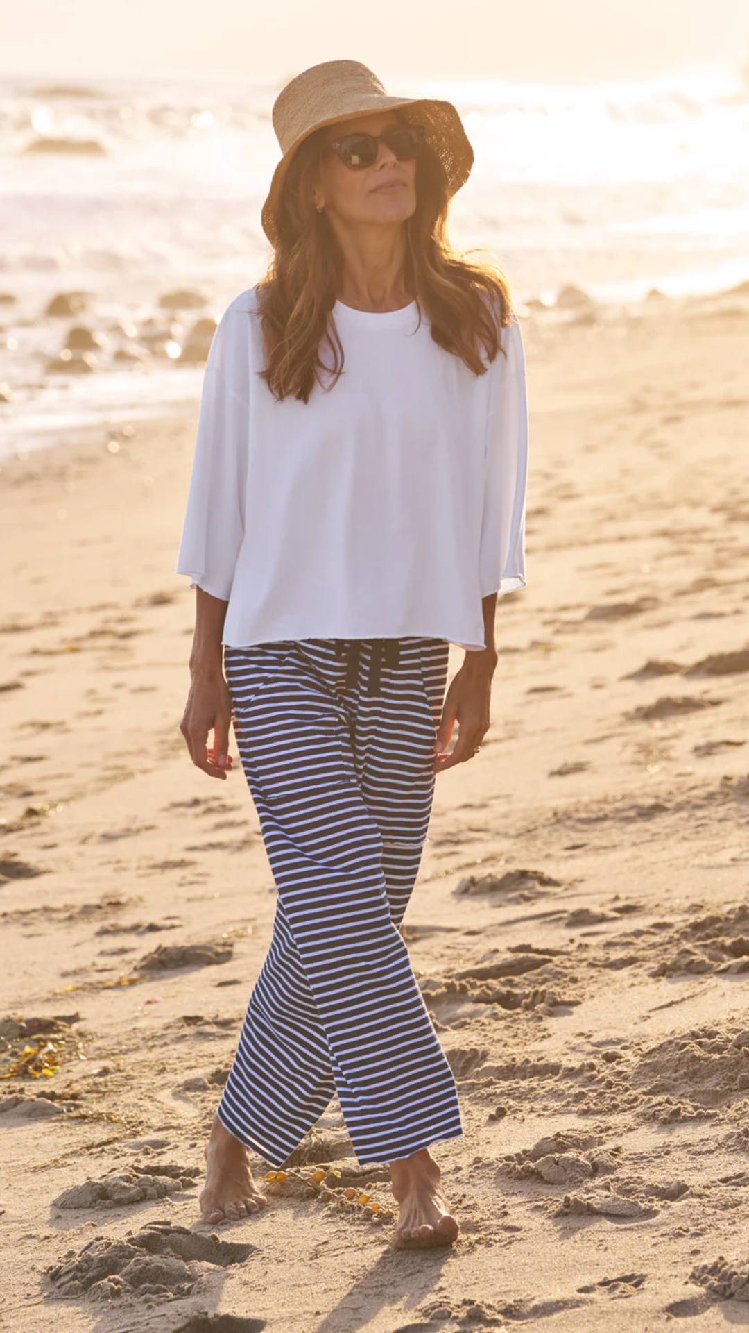 Frank & Eileen Penny Patch Pocket Pant in Yacht Stripe