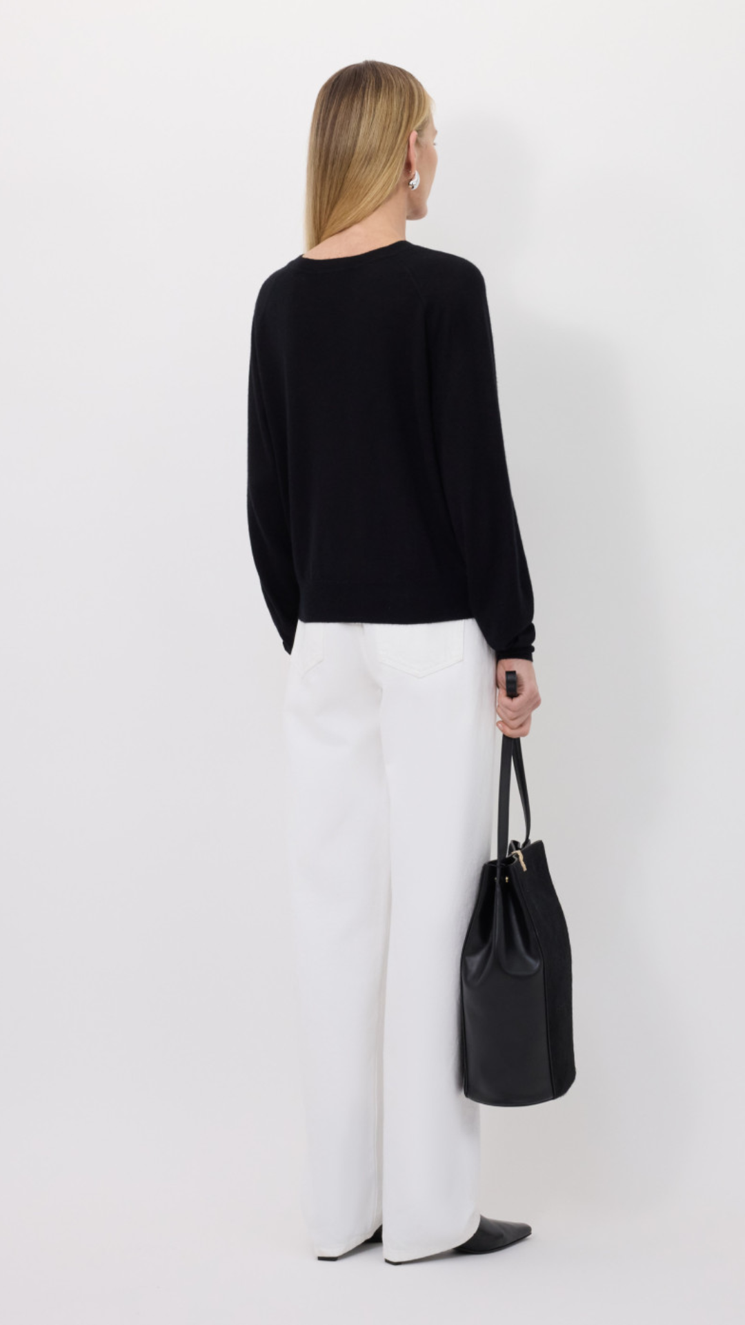 LouLou de Saison Angus Fine Knit Sweater in Black