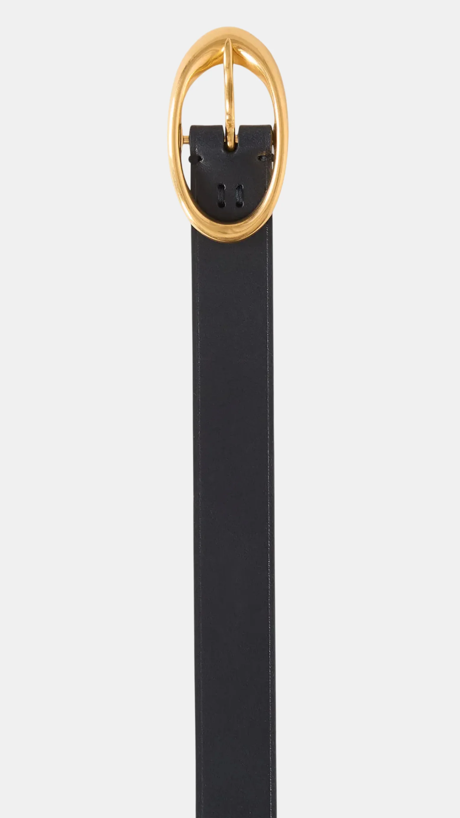 TWP Narrow Leather Belt in Midnight