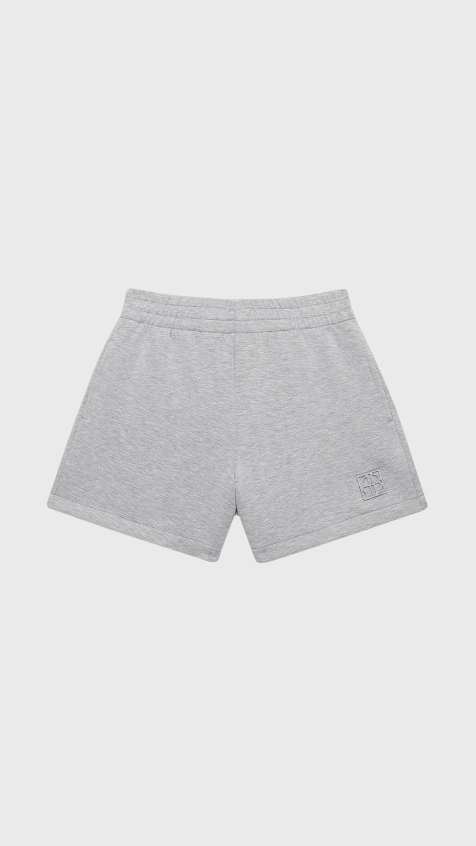 Anine Bing Kam Framed Monogram Short in Grey
