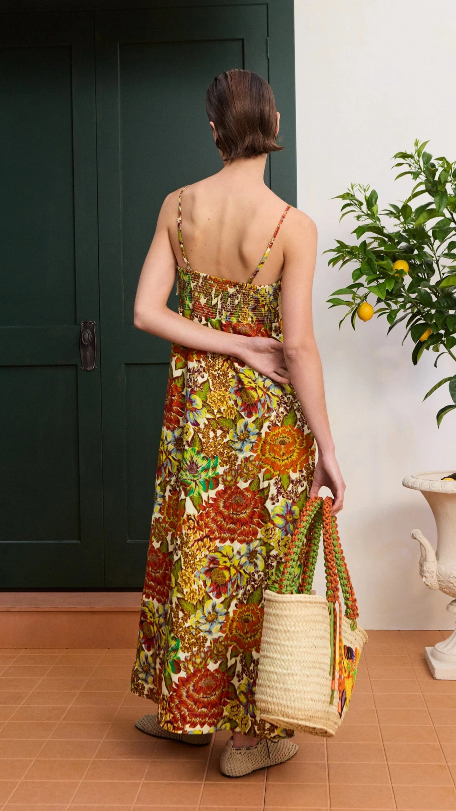Alemais Lana Square Neck Day Dress in Multi