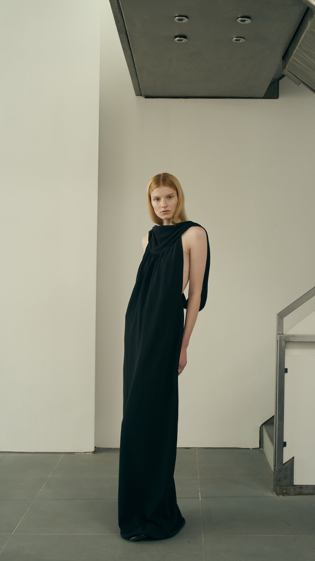 Kallmeyer Priya Cowl Neck Gown in Black