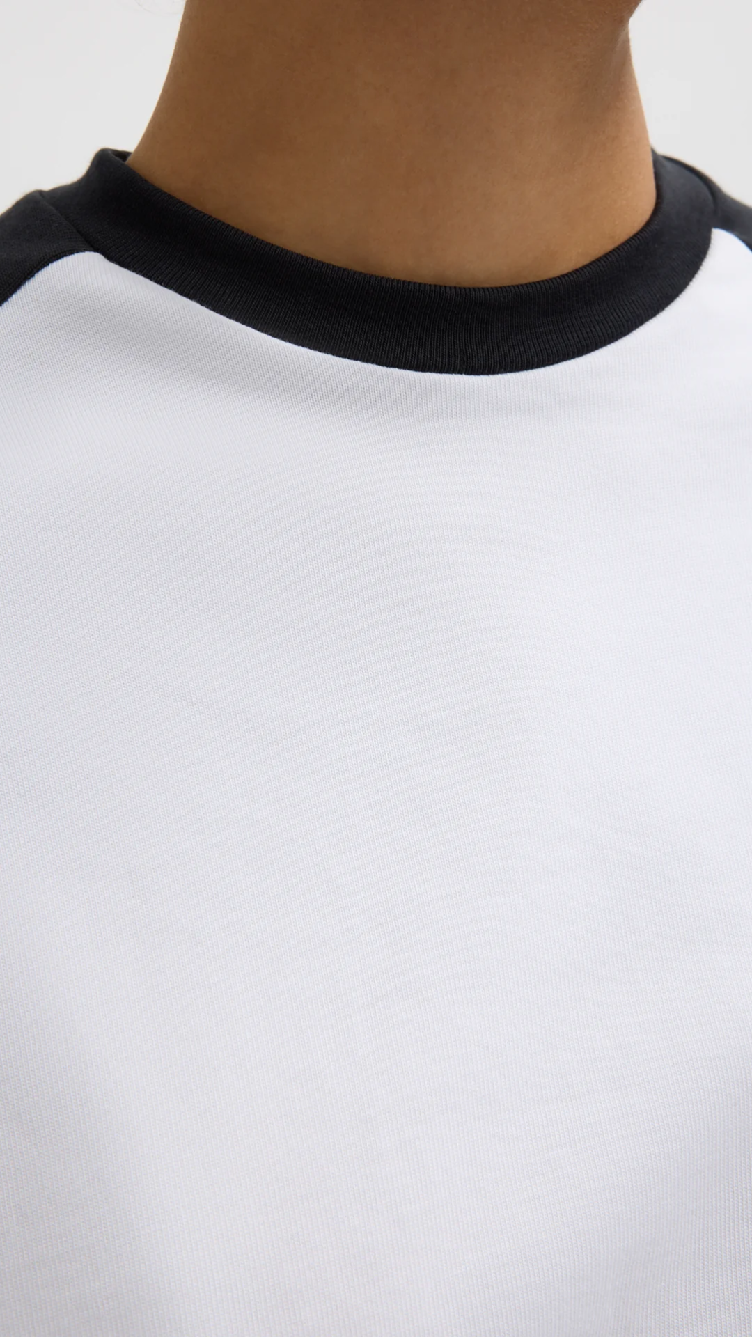 Tibi Perfect Sculpted Baseball T-Shirt in Black/White