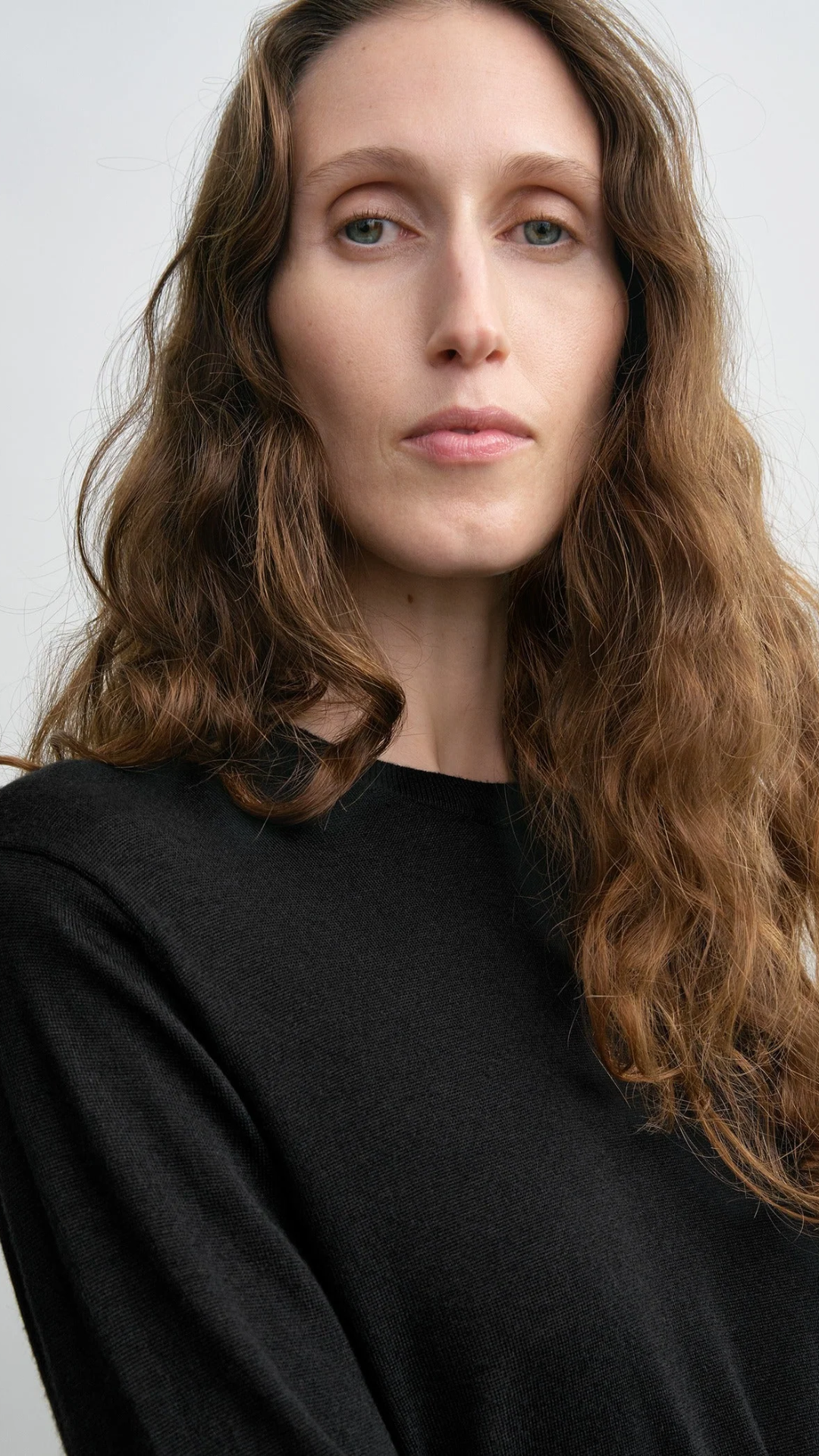 Toteme Fine Crew Knit Top in Black