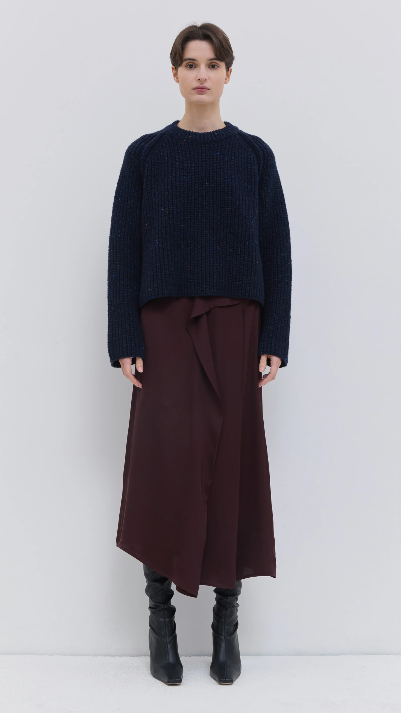 Christian Wijnants Sedona Draped Skirt in Plum