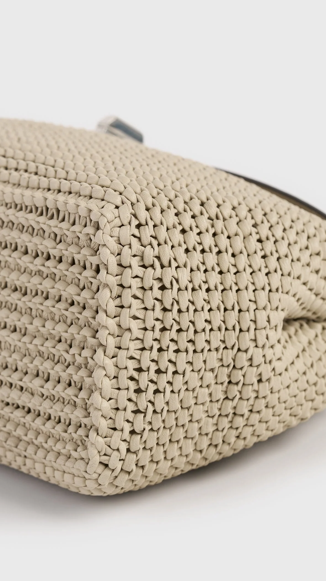 Toteme T-lock Woven-Leather Clutch in Fawn