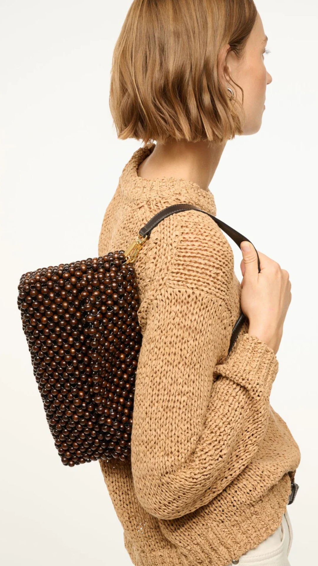 Staud Timmy Shoulder Bag in Dark Brown