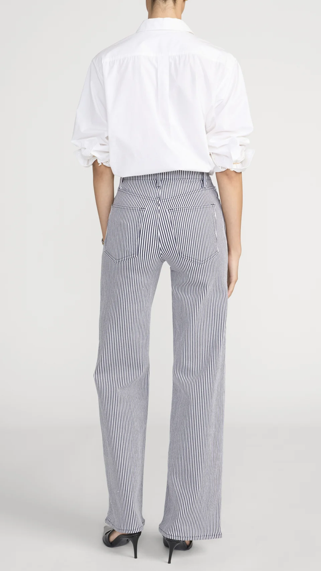 Frame Le Slim Palazzo Jean in Navy Stripe