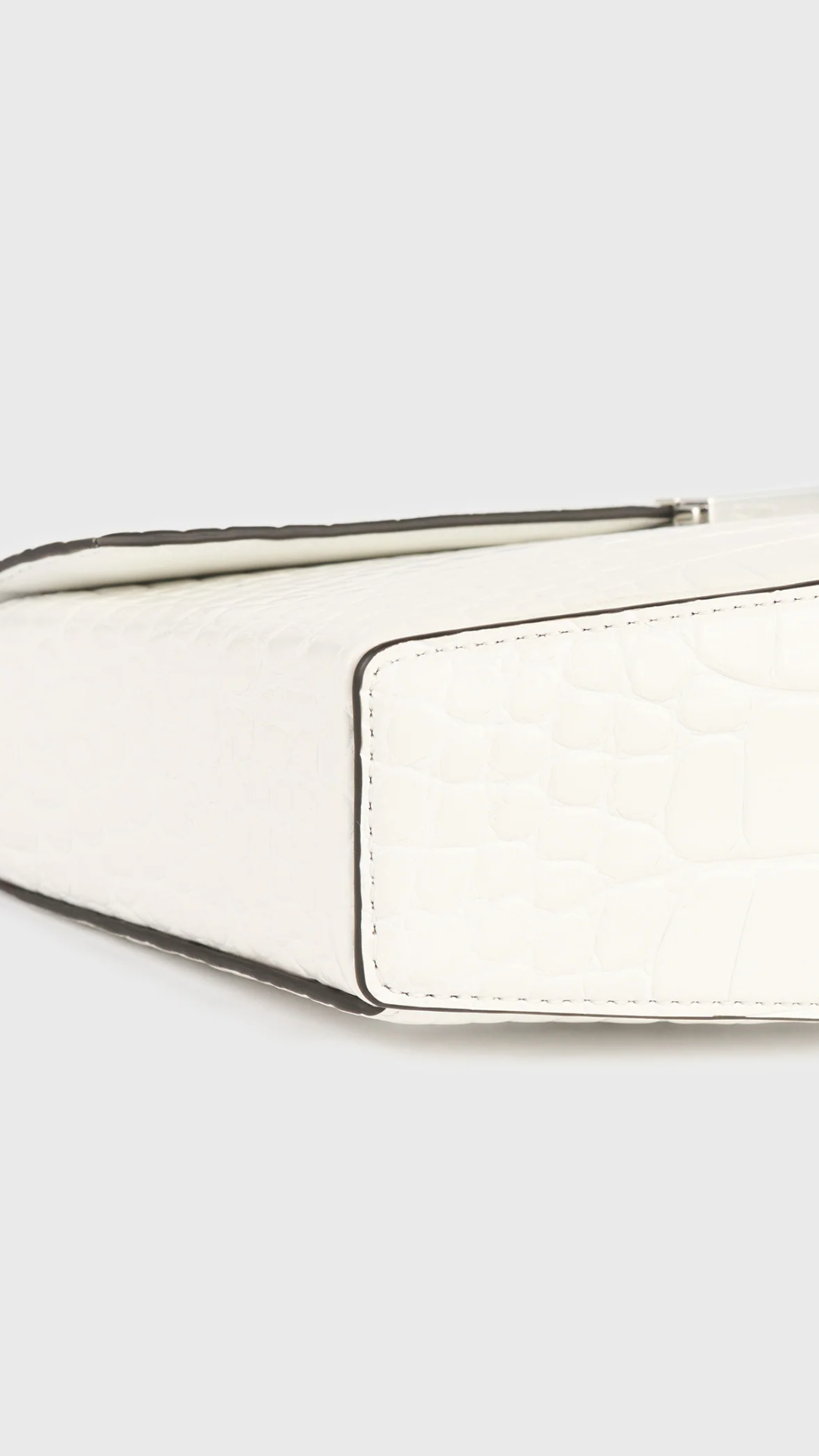 Toteme Clip Croco Embossed Shoulder Bag in Off White