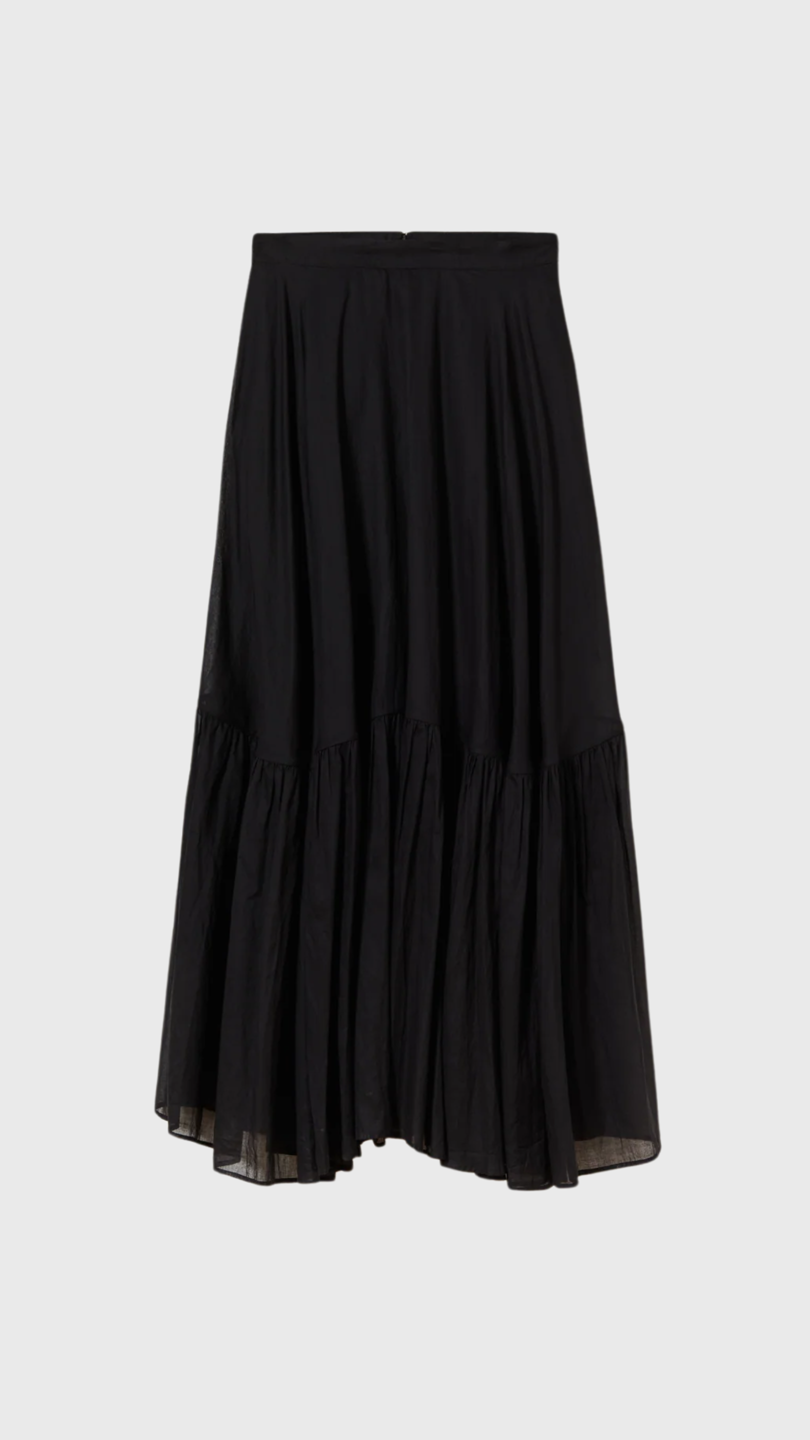 Plan C Long Organza Skirt in Black