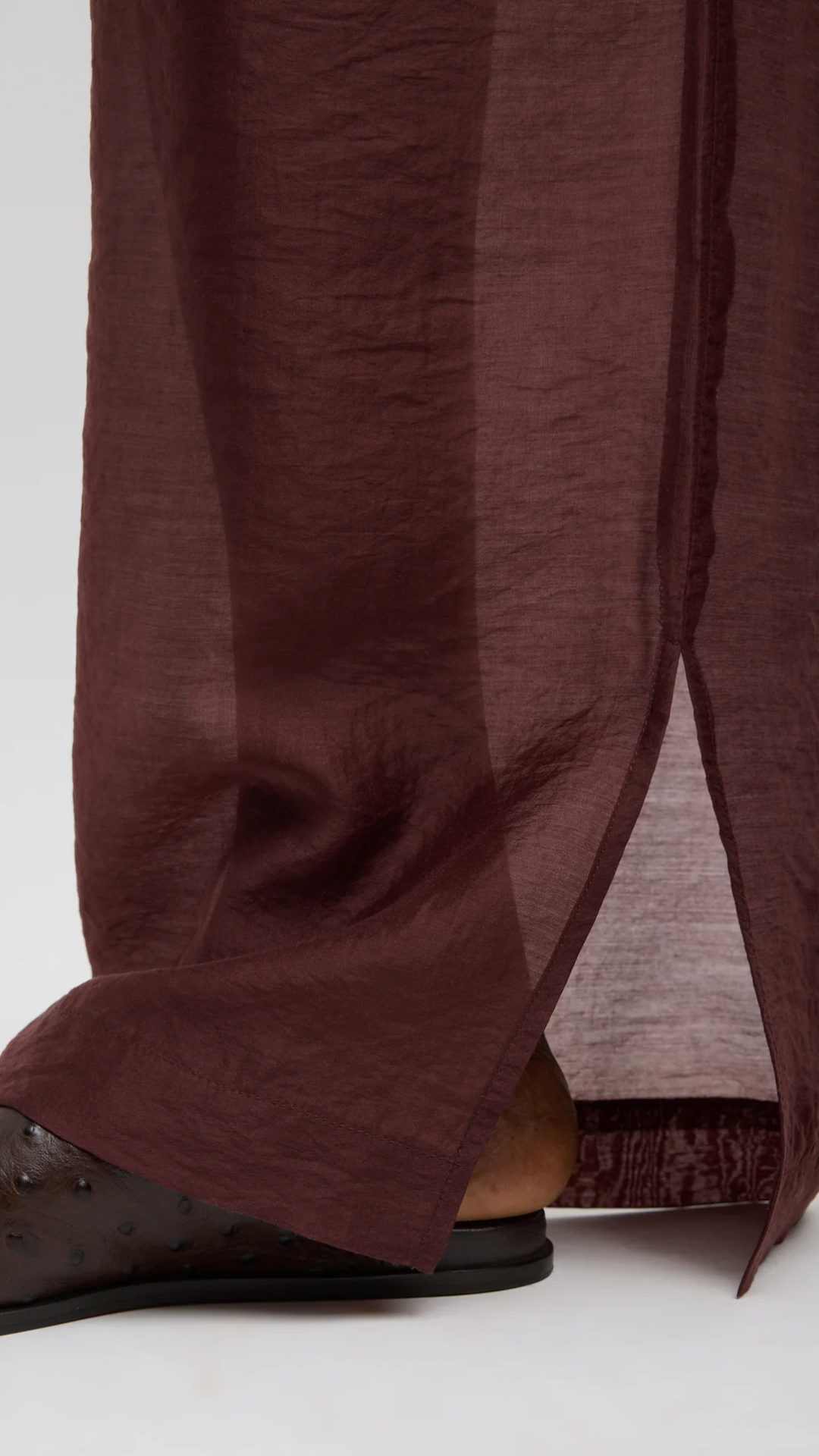 Tibi Summer Voile Stella Pant in Russett Brown