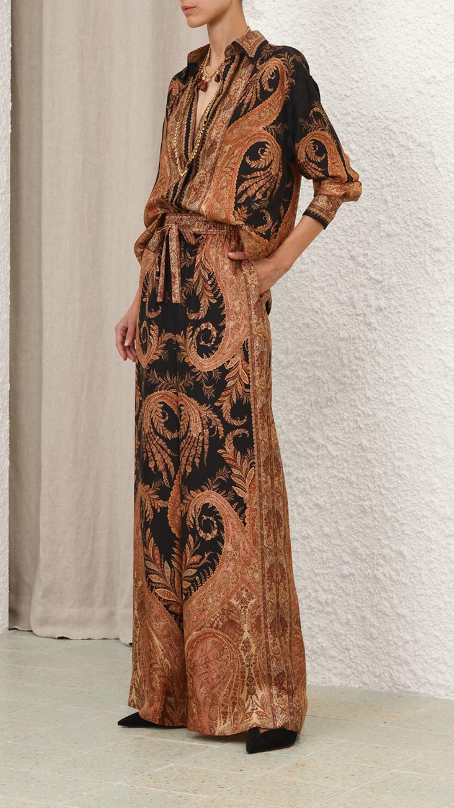 Zimmermann Story 1 Track Pant in Black Paisley