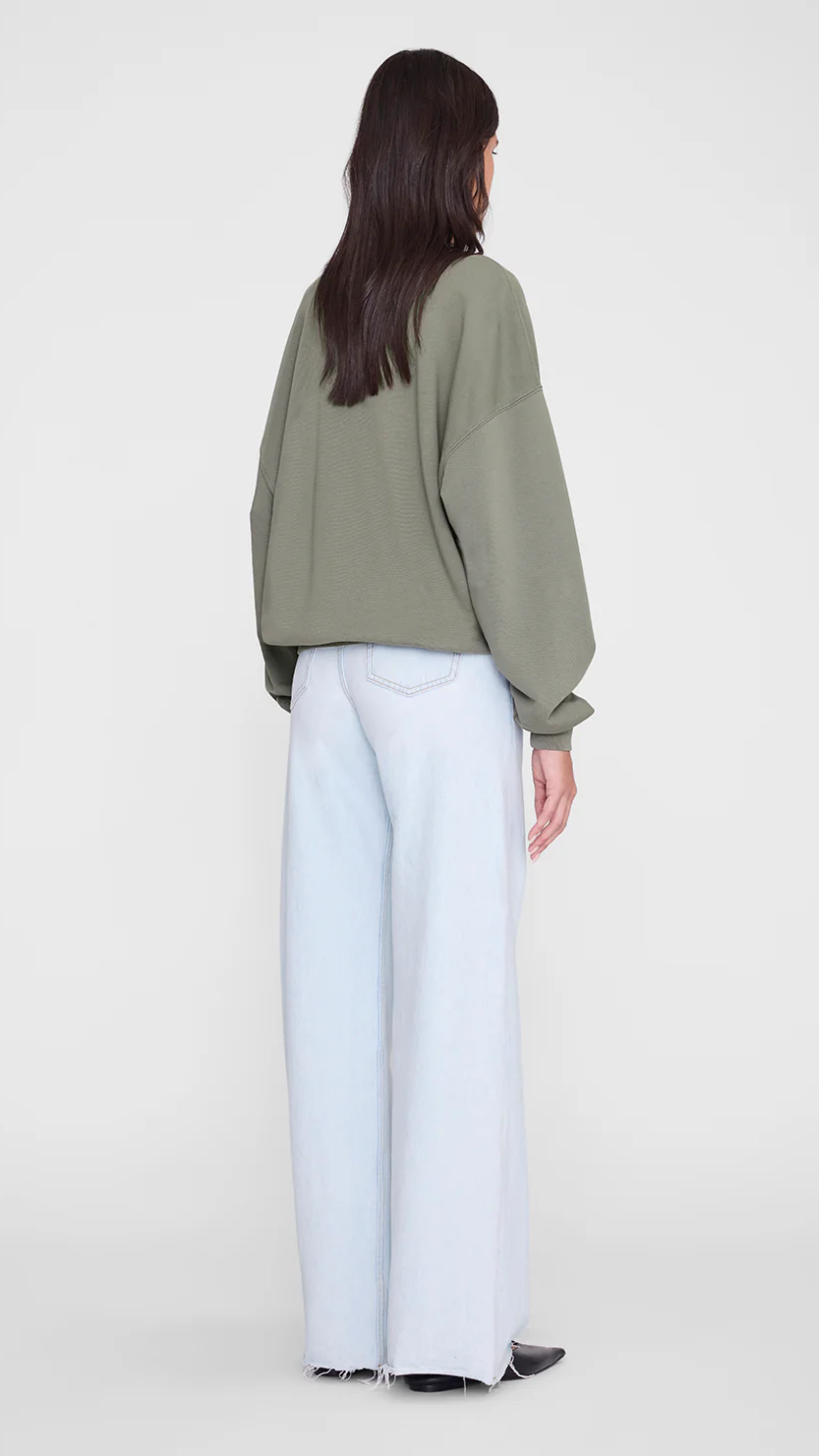 Anine Bing Miles Letterman Sweatshirt in Sage