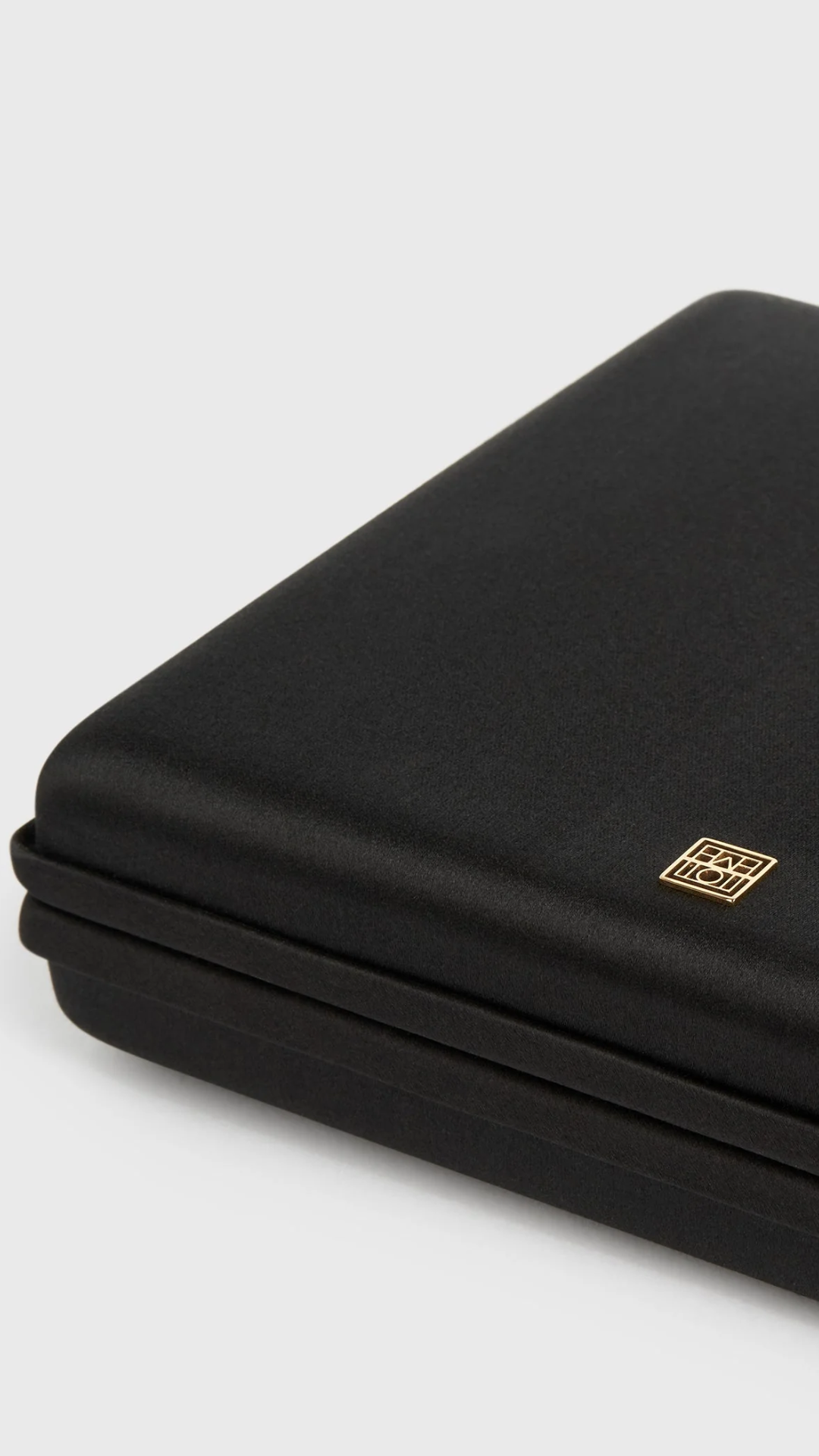 Toteme Satin Box Clutch Bag in Black