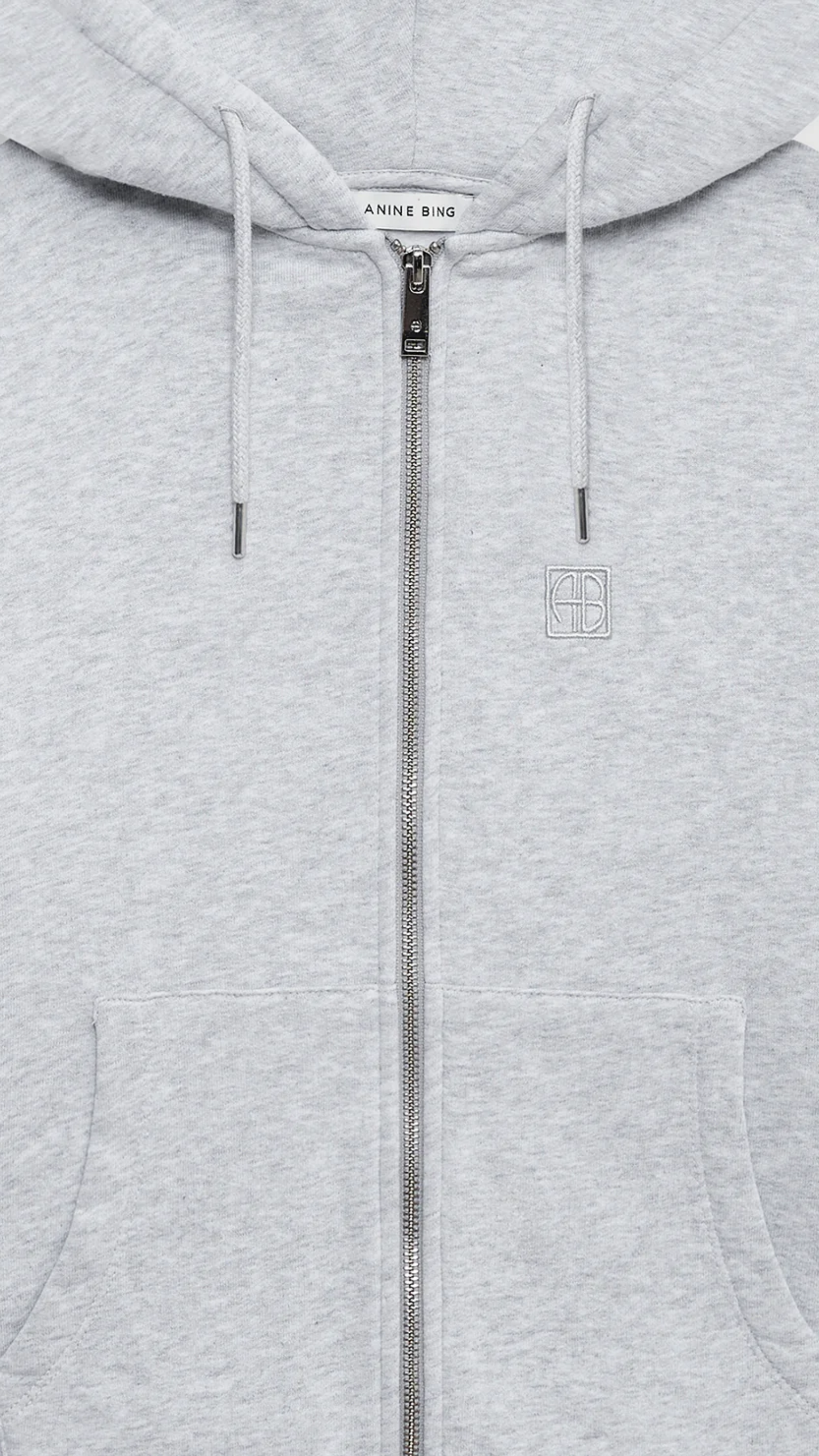 Anine Bing Casper Zip Up in Grey Melange