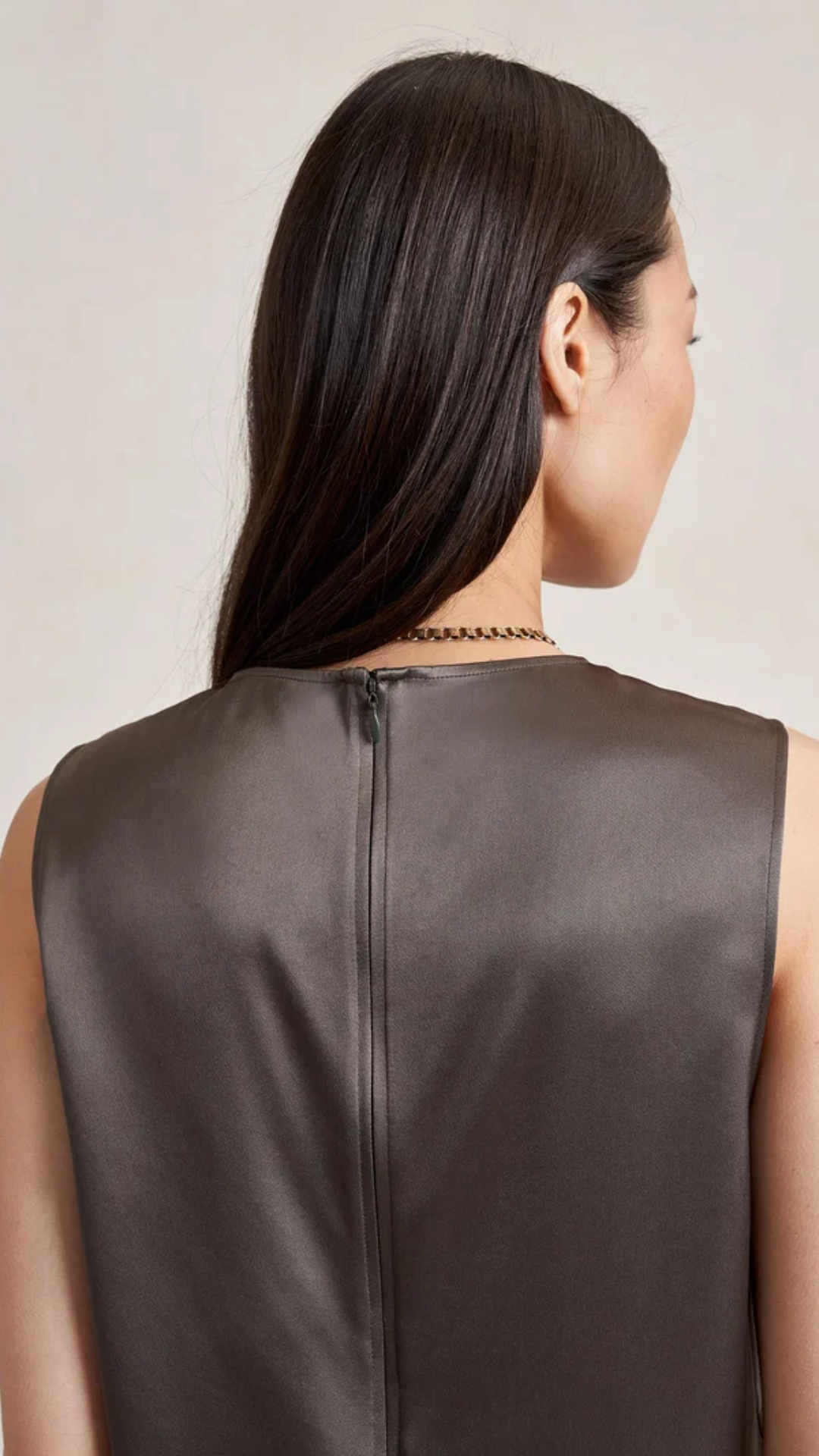 La Ligne Satin Maxime Top in Taupe