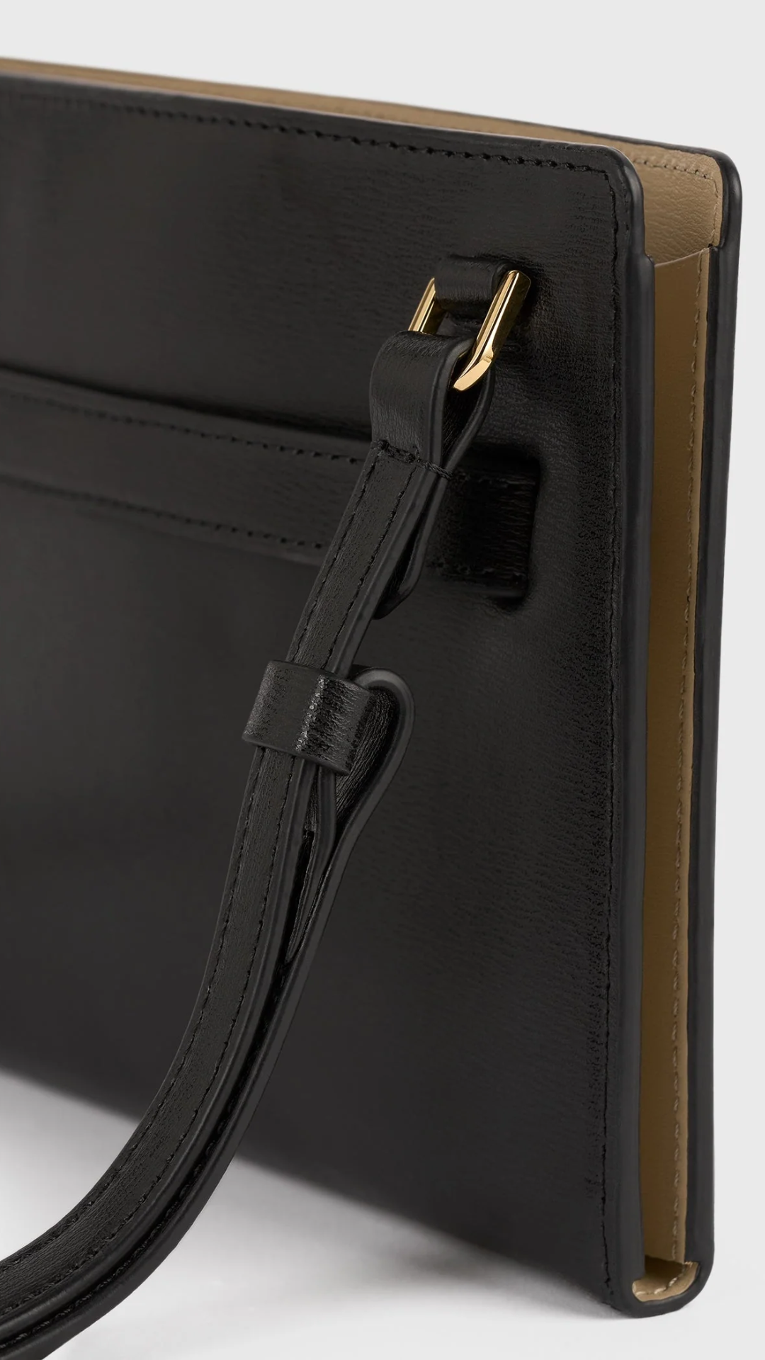 Toteme Belted Leather Cross-body Bag in Black